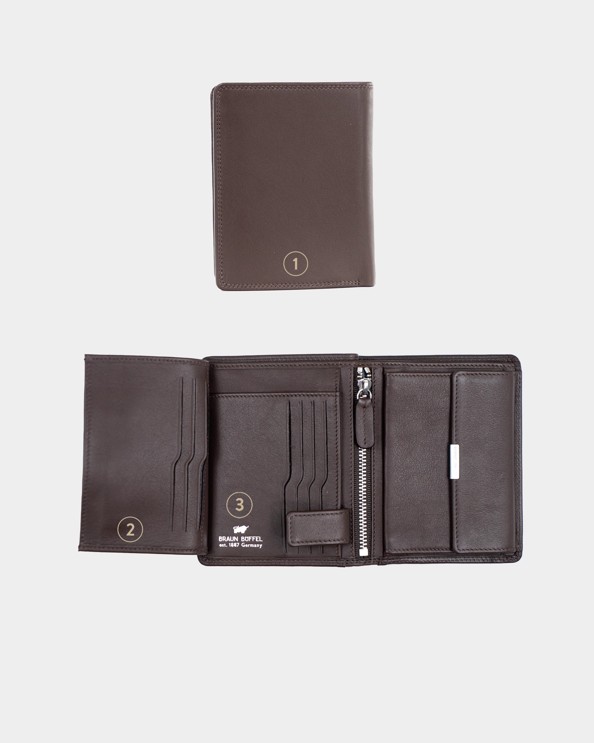Personalisierung GOLF RFID Geldbörse H 7CS + Loop braun