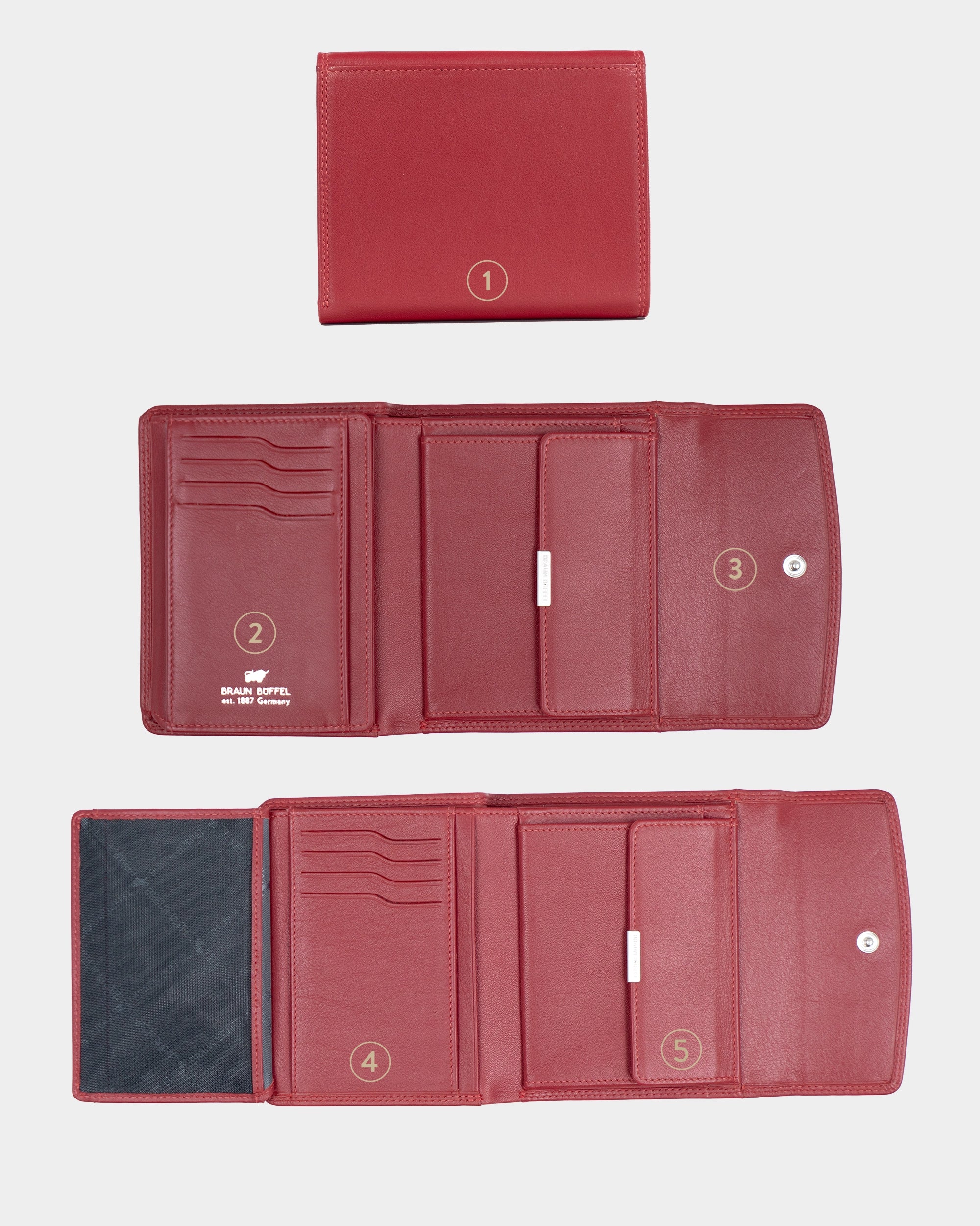Personalisierung GOLF RFID Geldbörse M 8CS rot