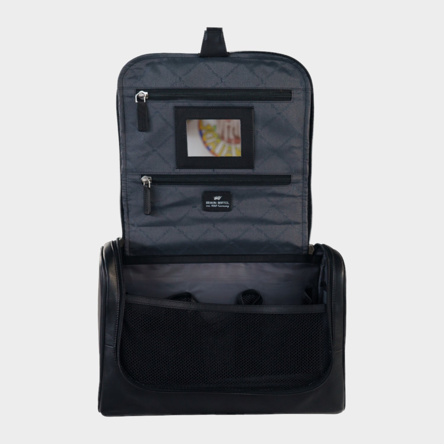 Innenansicht GOLF Kulturtasche mit Haken schwarz