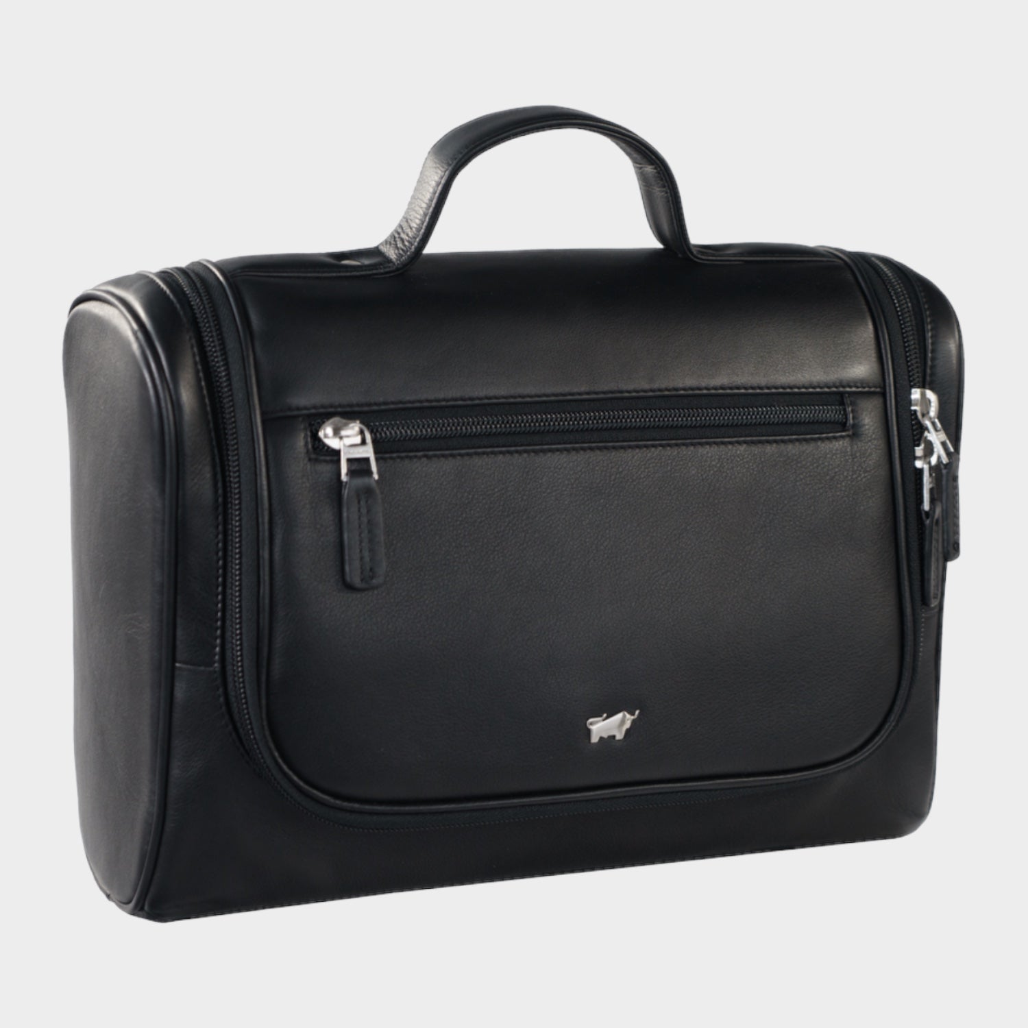 Schrägansicht GOLF Kulturtasche mit Haken schwarz