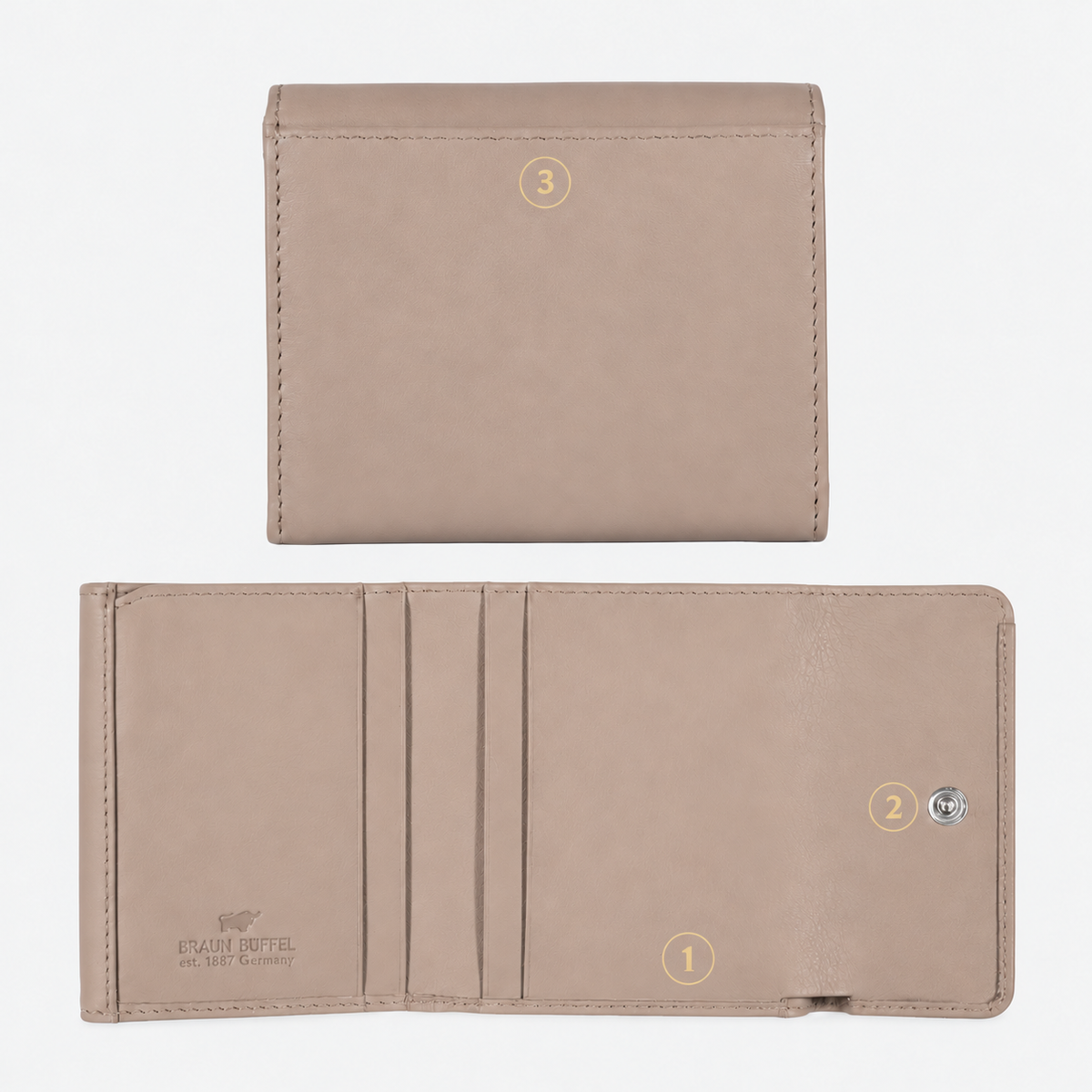 LIV Geldbörse 5CS taupe Personalisierung