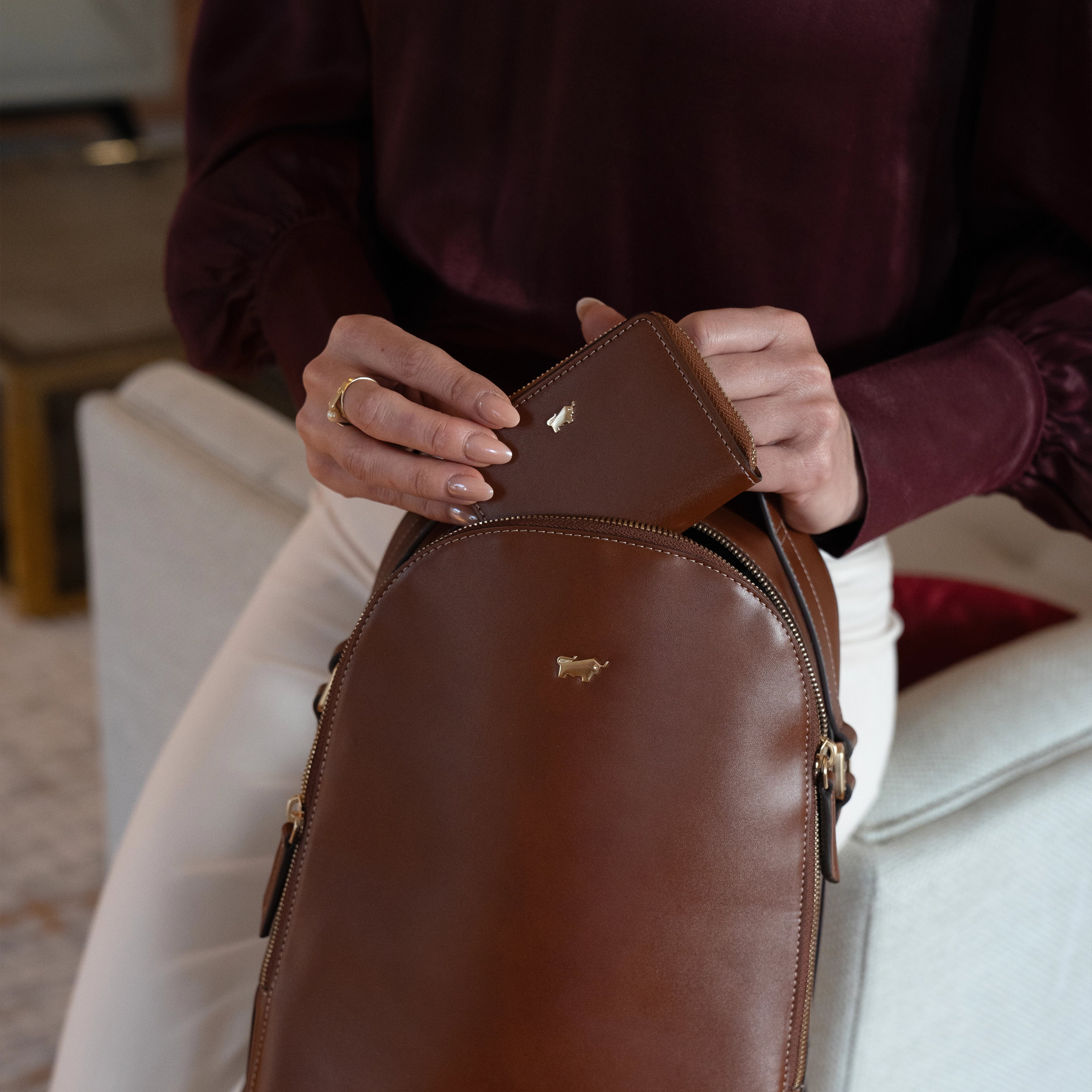 ALICE Mini RV-Geldbörse 5CS cognac