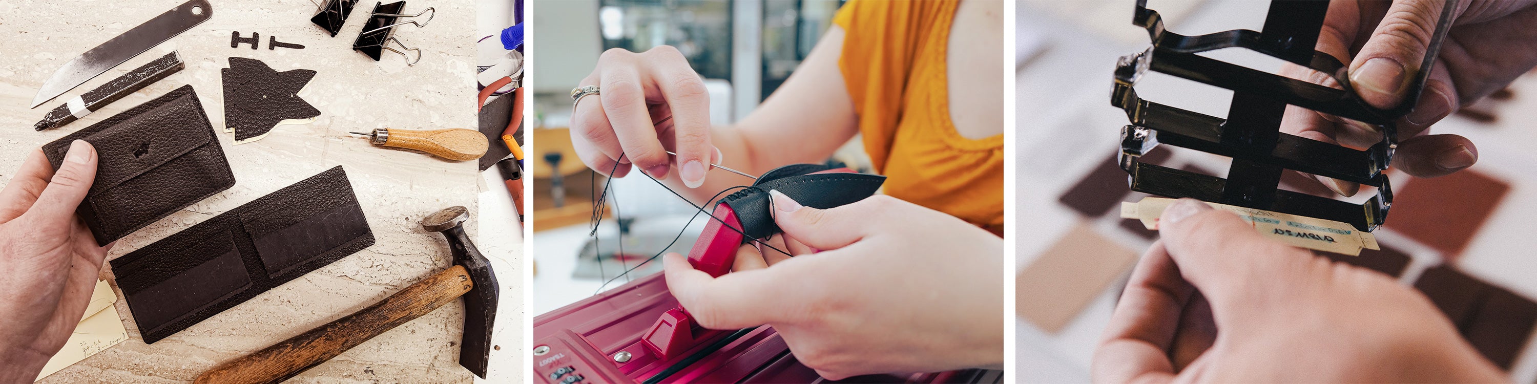 Lederprodukte werden angefertigt