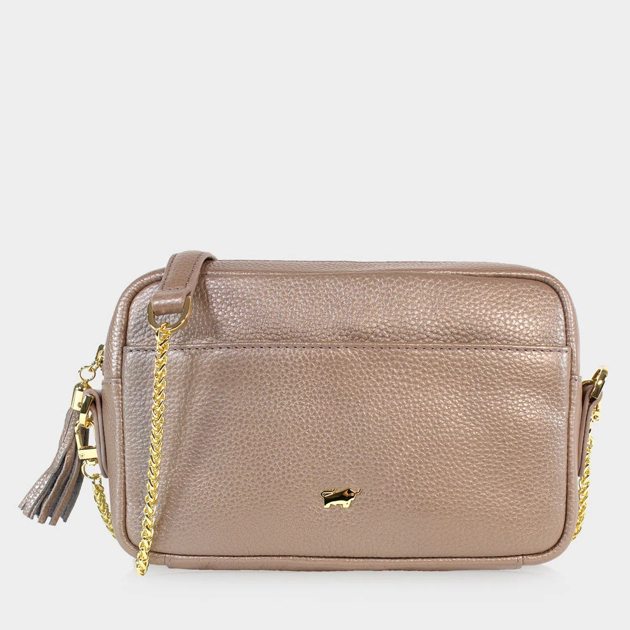 ALESSIA Camera Bag with Chain mud BRAUN BUFFEL
