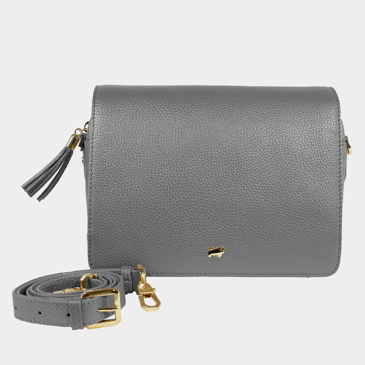 Frontansicht ALESSIA Umhängetasche Flap dark grey  