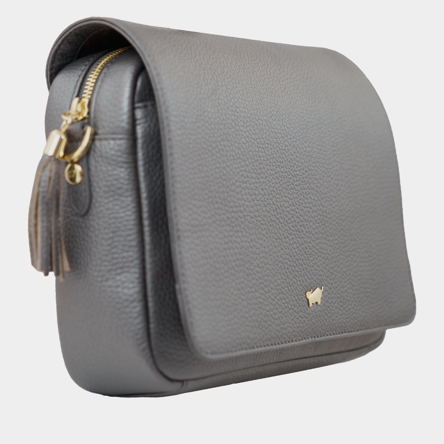 Schrägansicht ALESSIA Umhängetasche Flap dark grey  