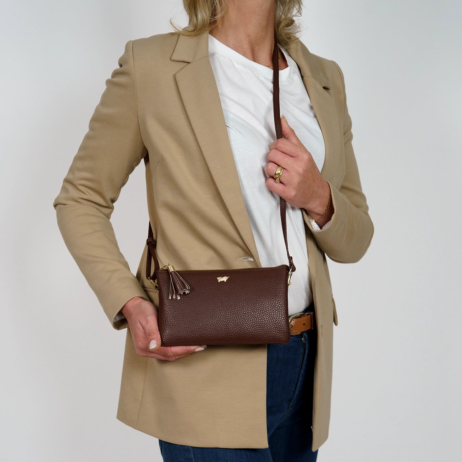 HANNA Umhängetasche dark brown