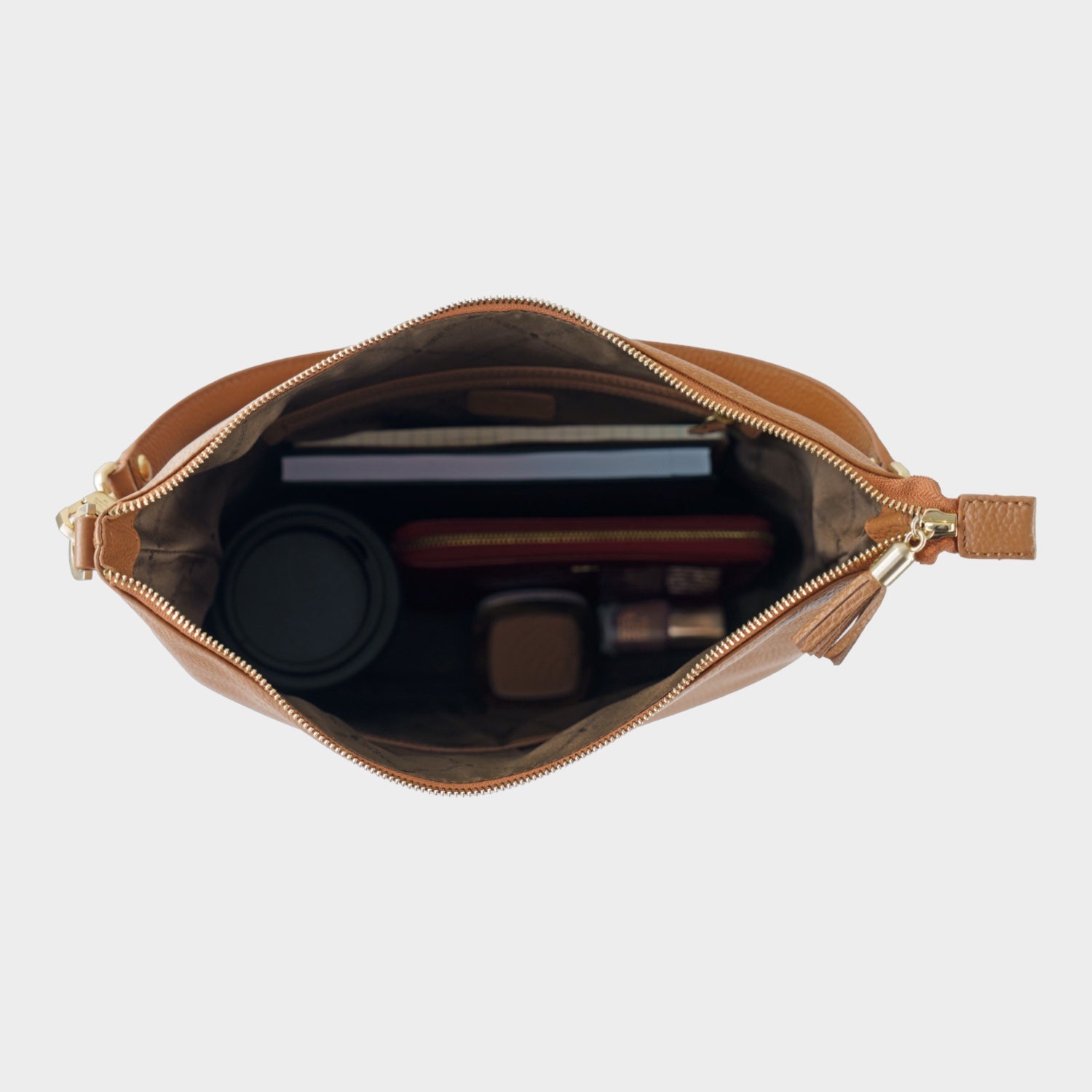 Innenansicht HANNA Mini Bag cognac