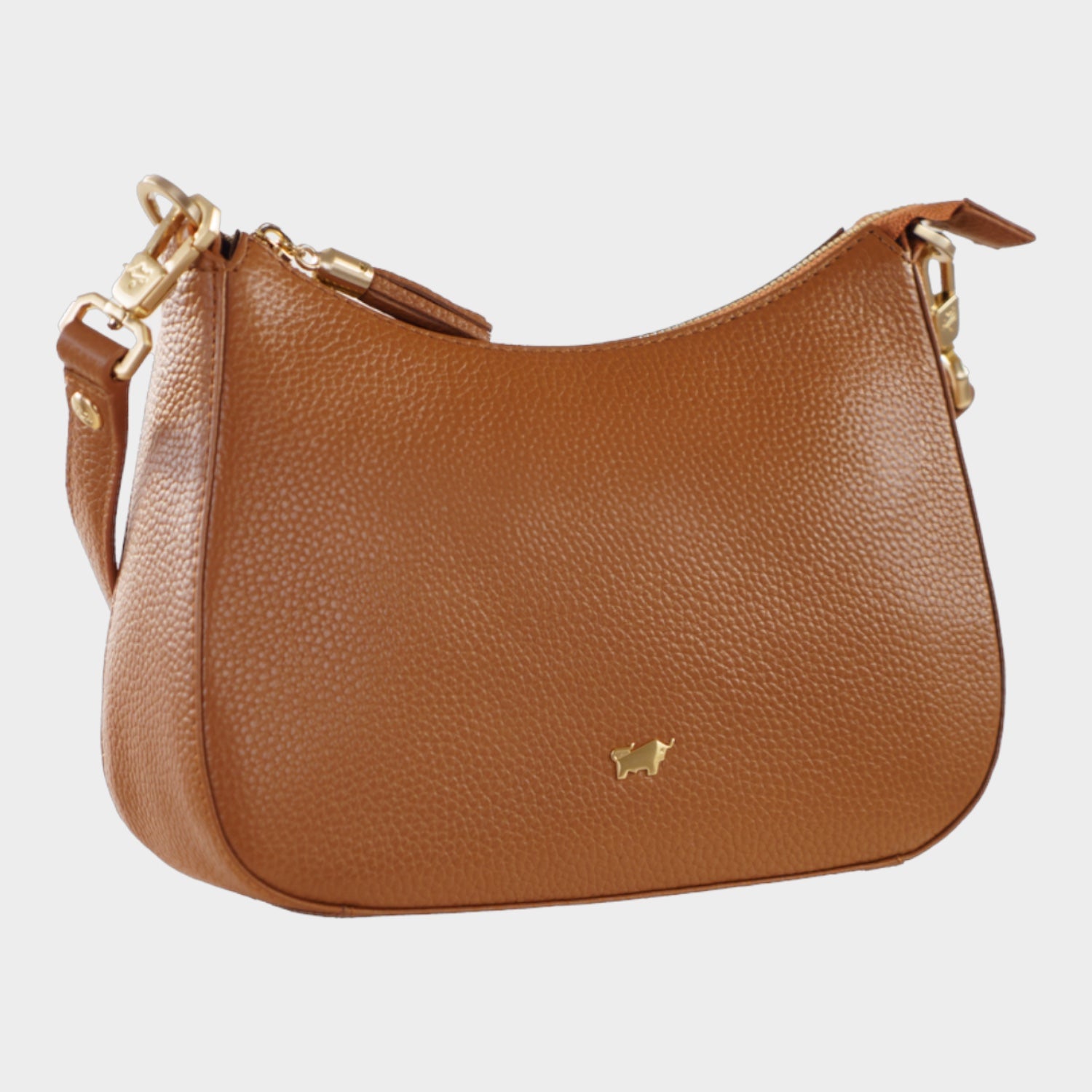 Schrägansicht HANNA Mini Bag cognac