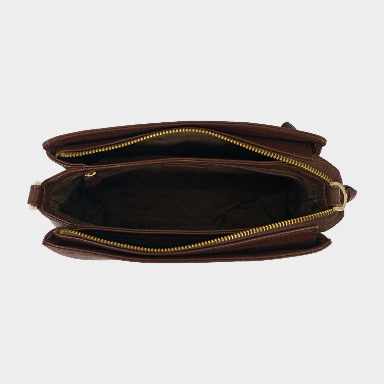 Innenansicht HANNA Umhängetasche RV dark brown