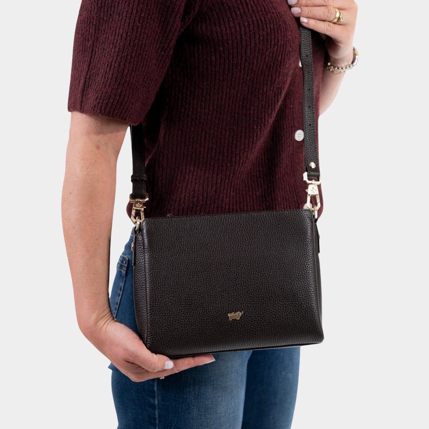 HANNA Shoulder Bag Zip espresso
