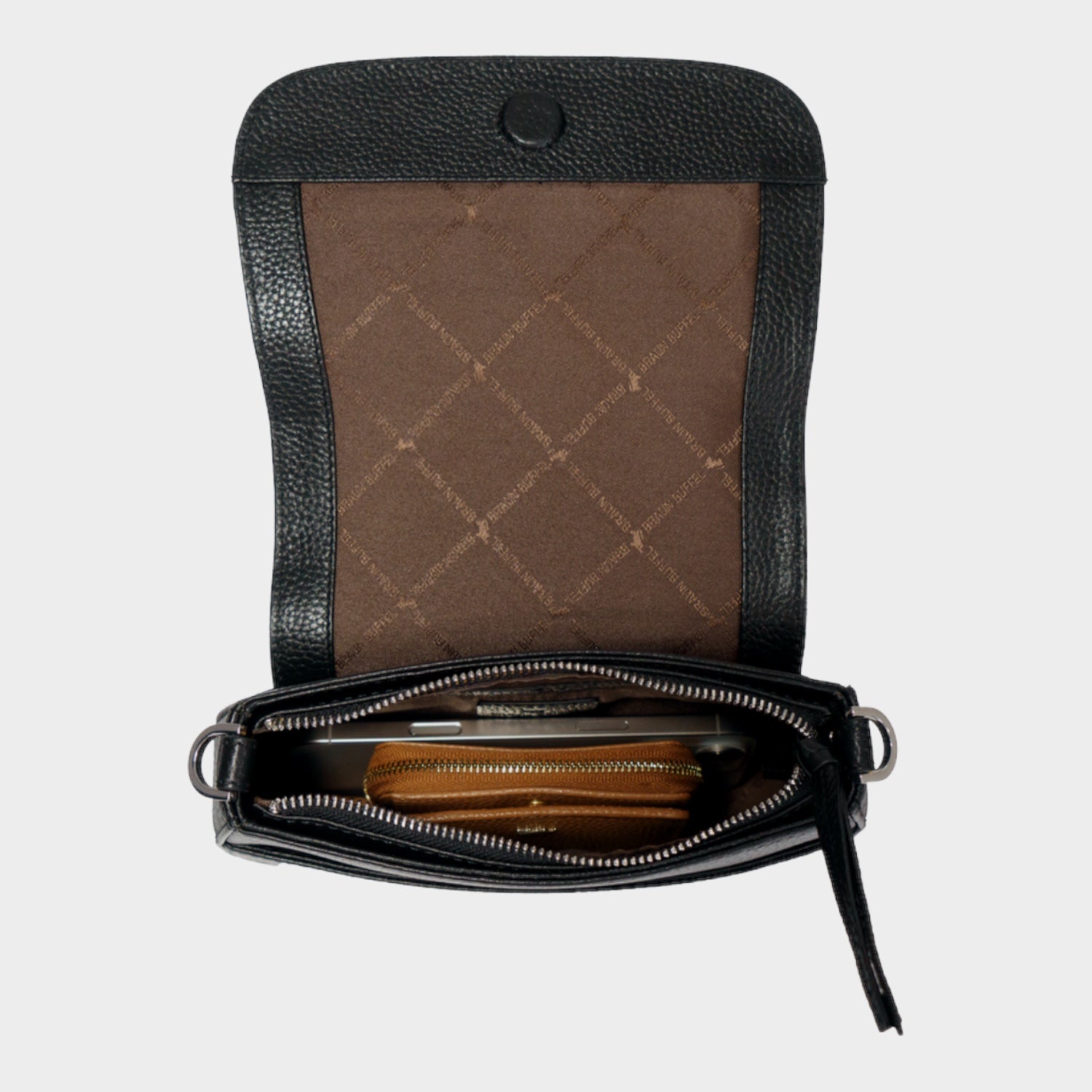 Innenansicht HANNA Flap Bag XS schwarz