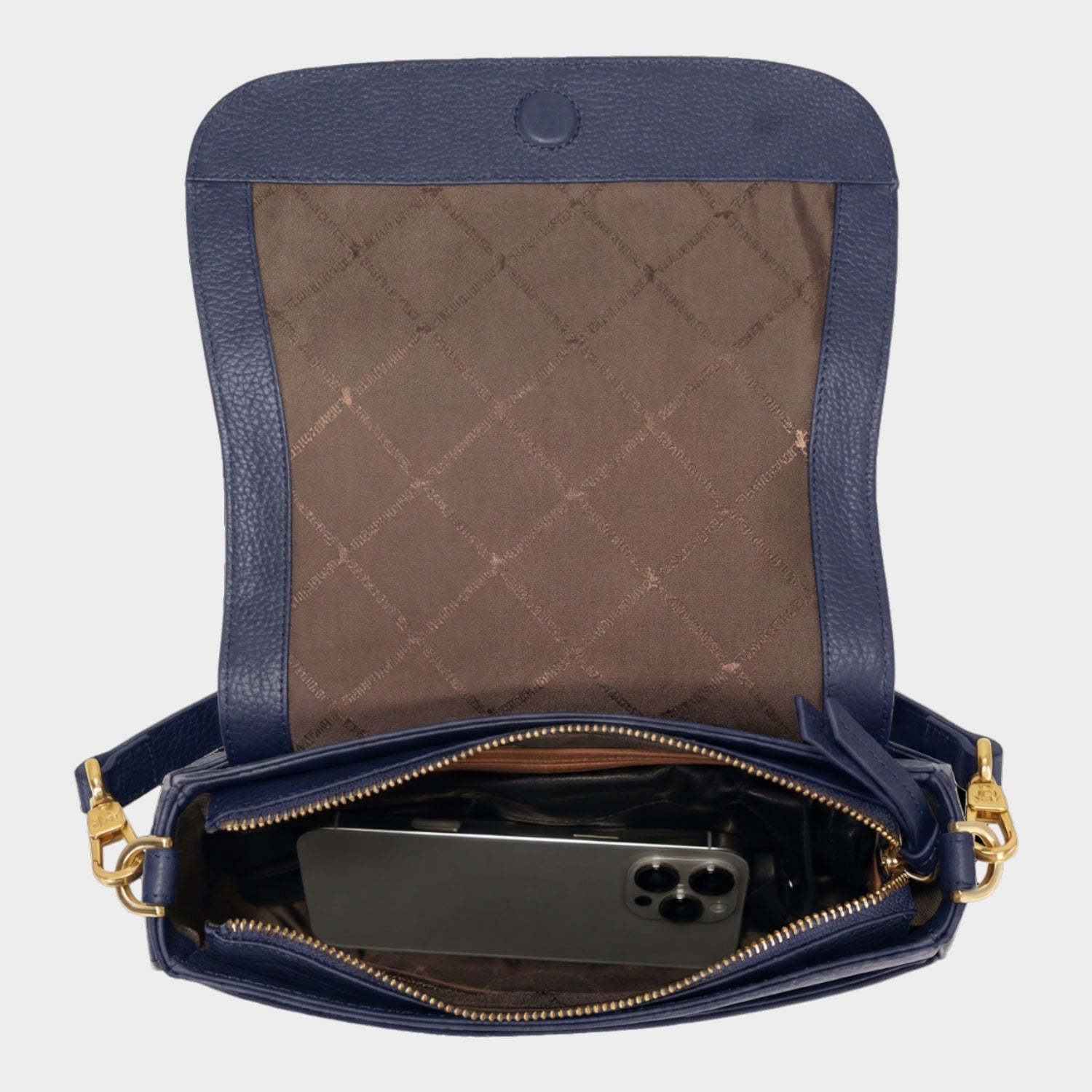 Innenansicht HANNA Flap Bag S navy
