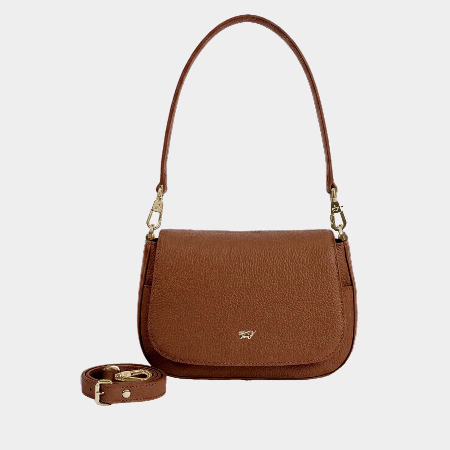 HANNA Flap Bag S saddle brown