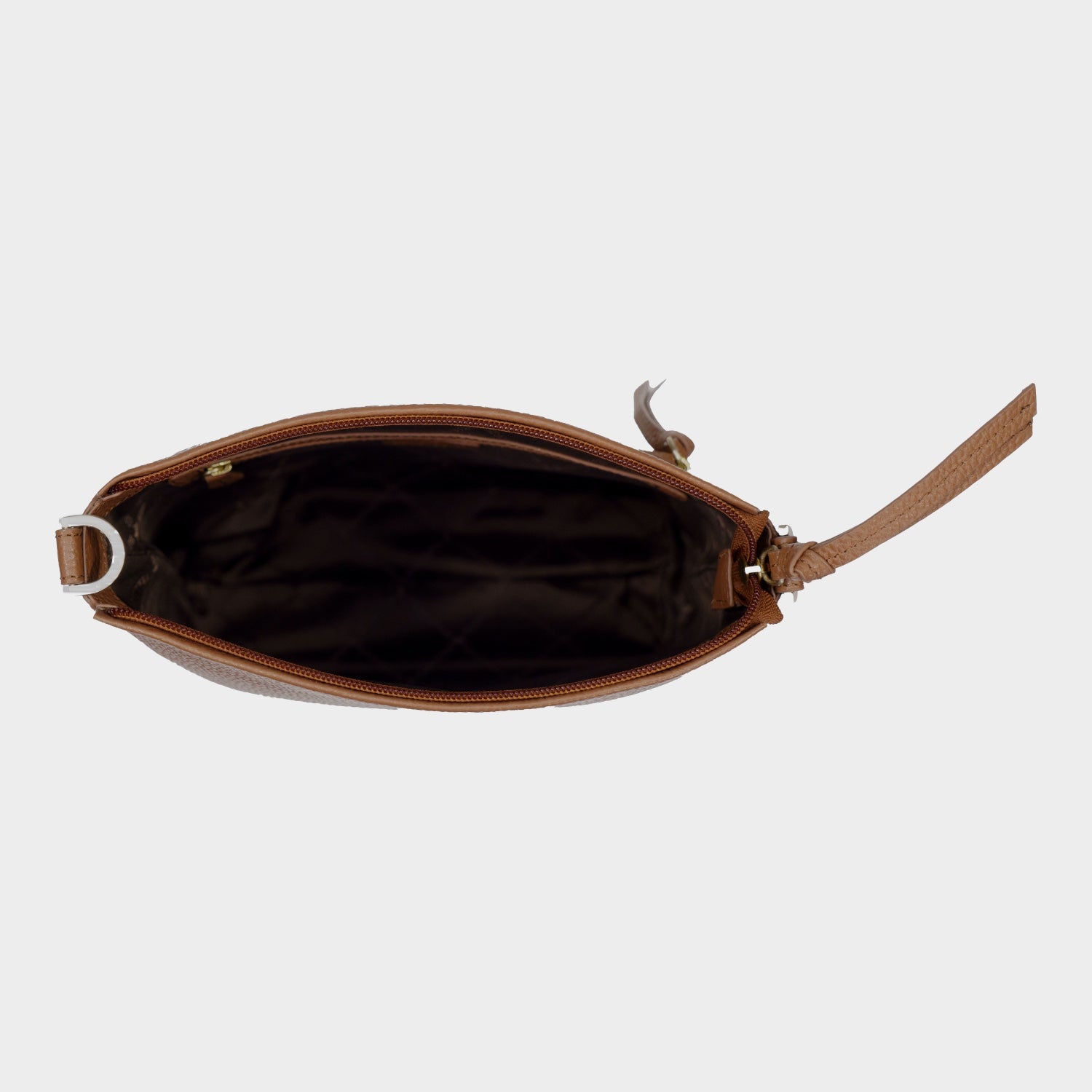 Innenansicht HANNA Umhängetasche M saddle brown