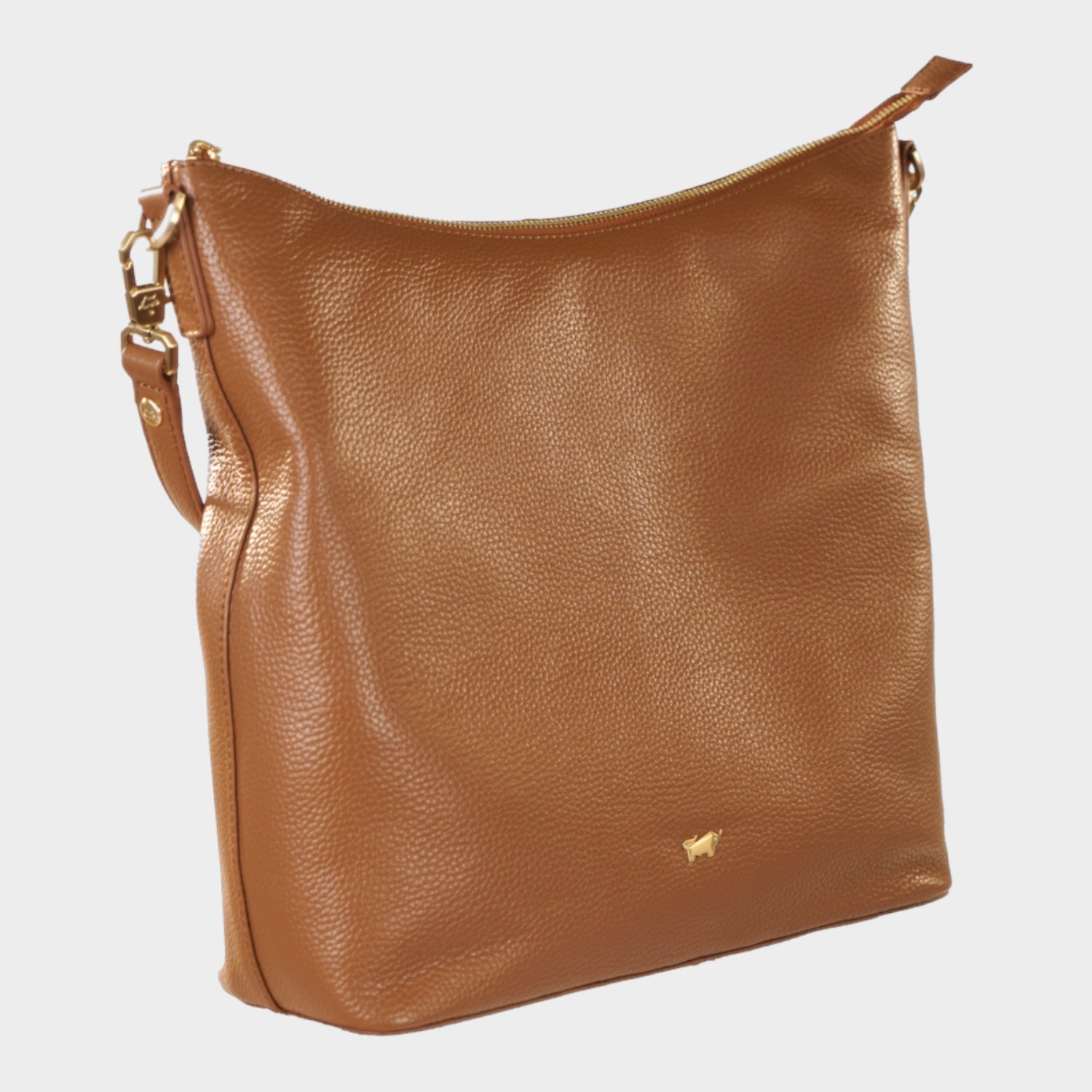 Schrägansicht HANNA Hobo Bag M cognac