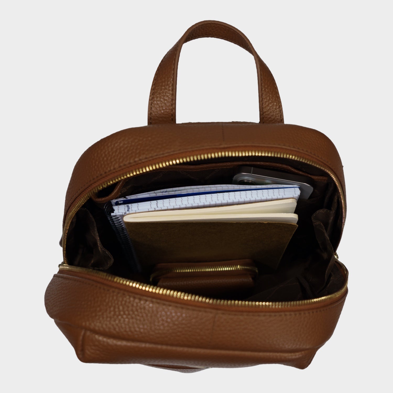 Innenansicht HANNA Rucksack S saddle brown