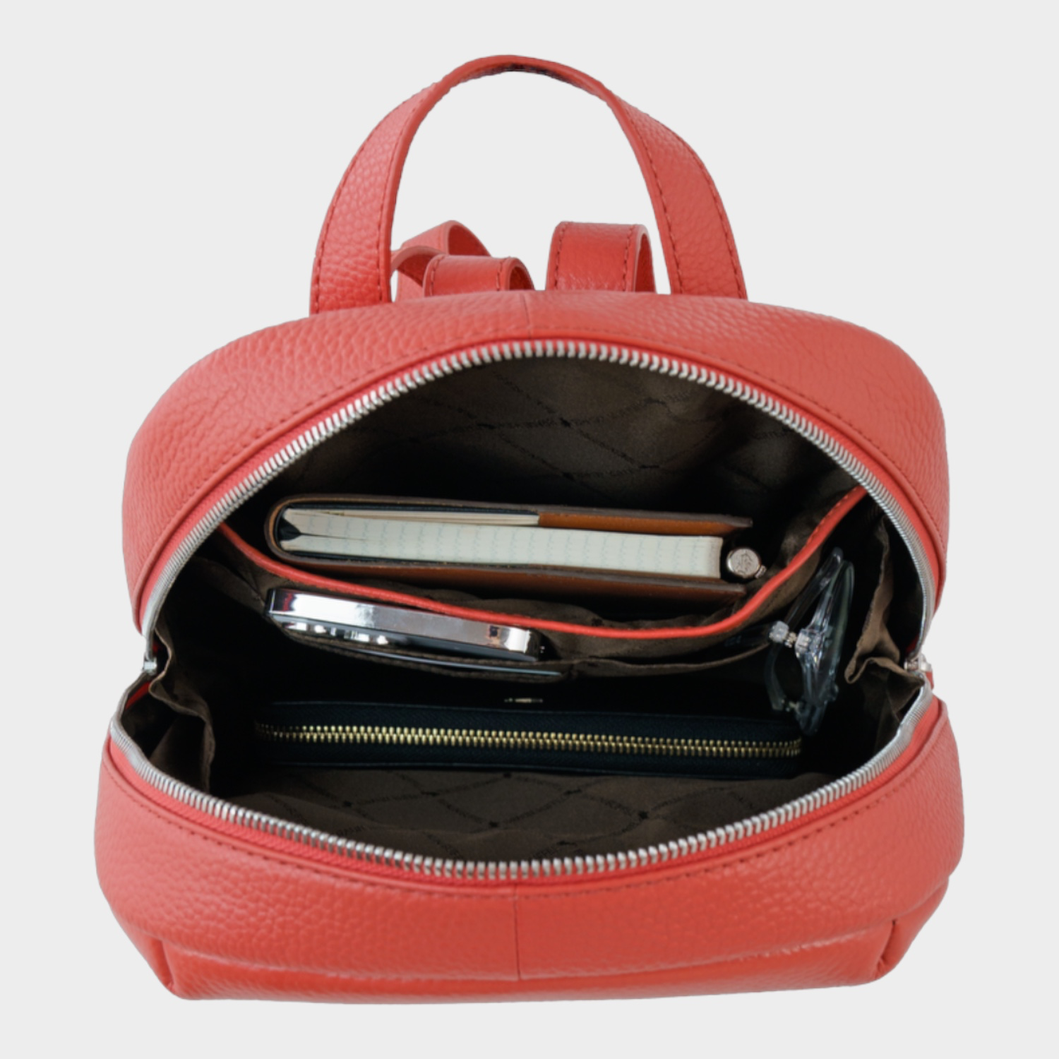 Innenansicht HANNA Rucksack S dark coral