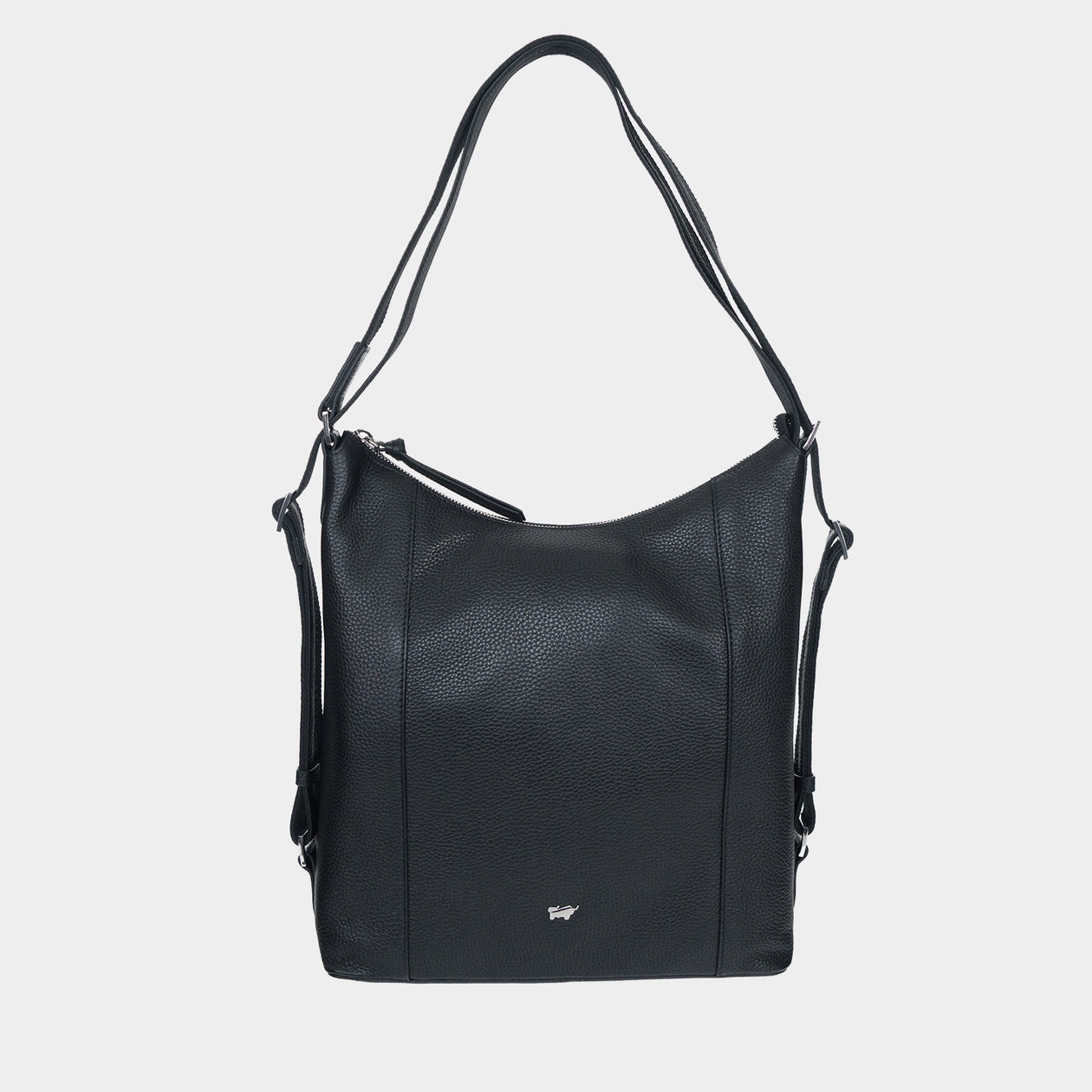 Frontansicht HANNA Hobo Rucksack schwarz