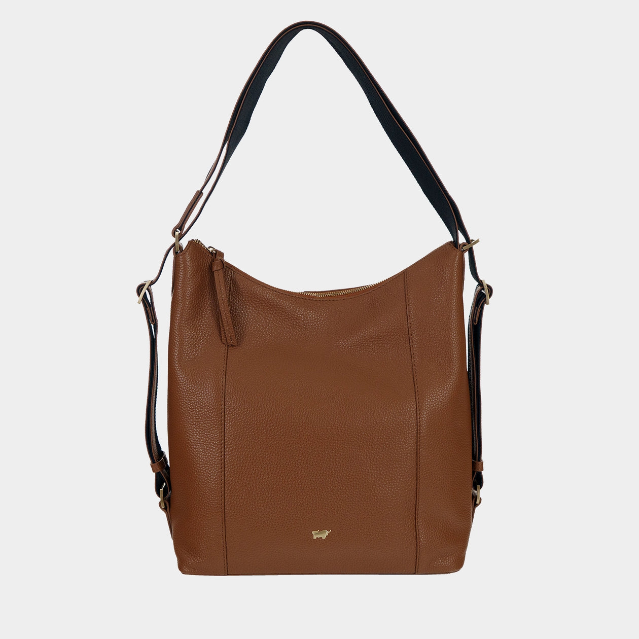 Frontansicht HANNA Hobo Rucksack saddle brown