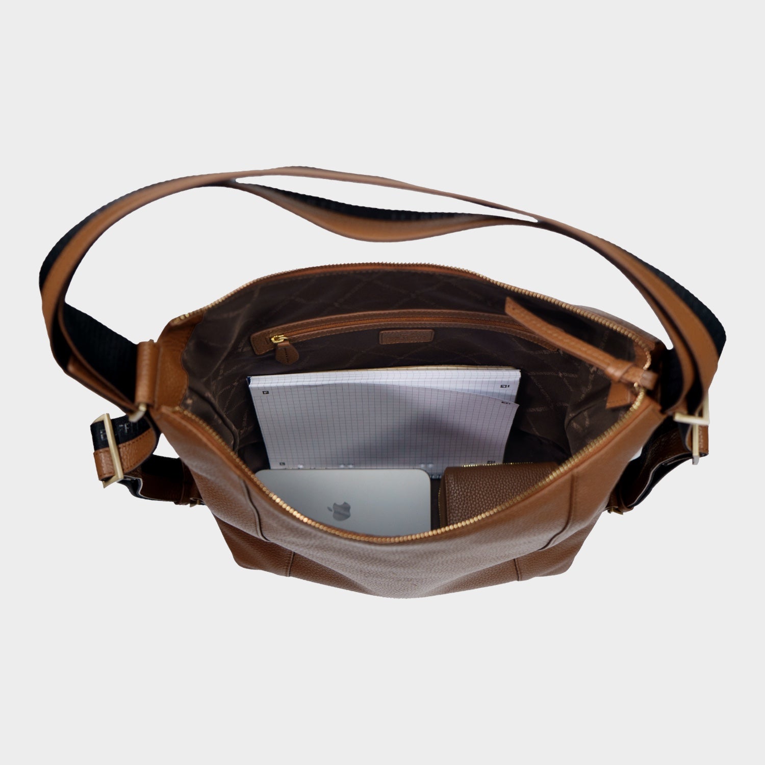 Innenansicht HANNA Hobo Rucksack saddle brown