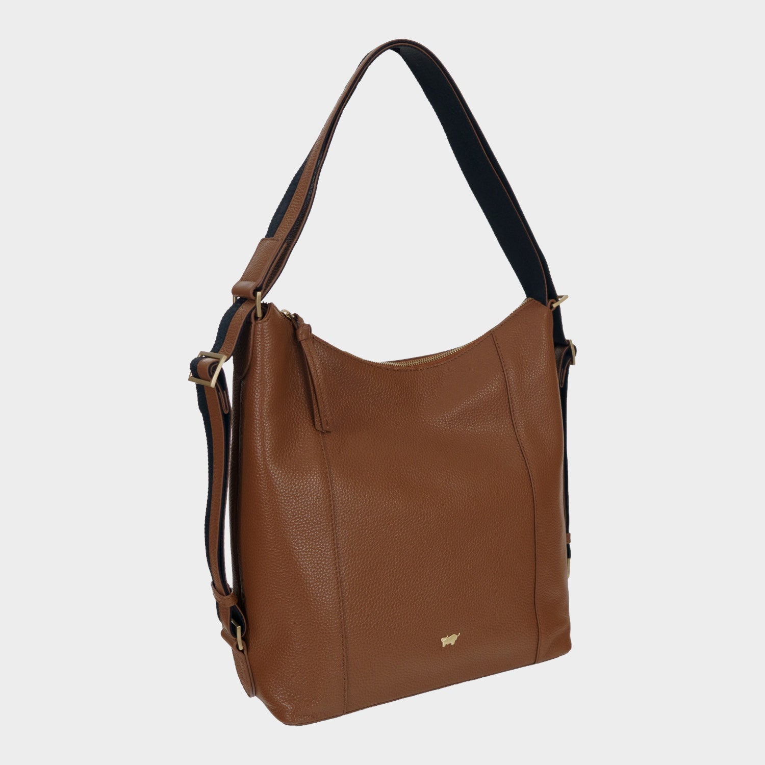 Schrägansicht HANNA Hobo Rucksack saddle brown