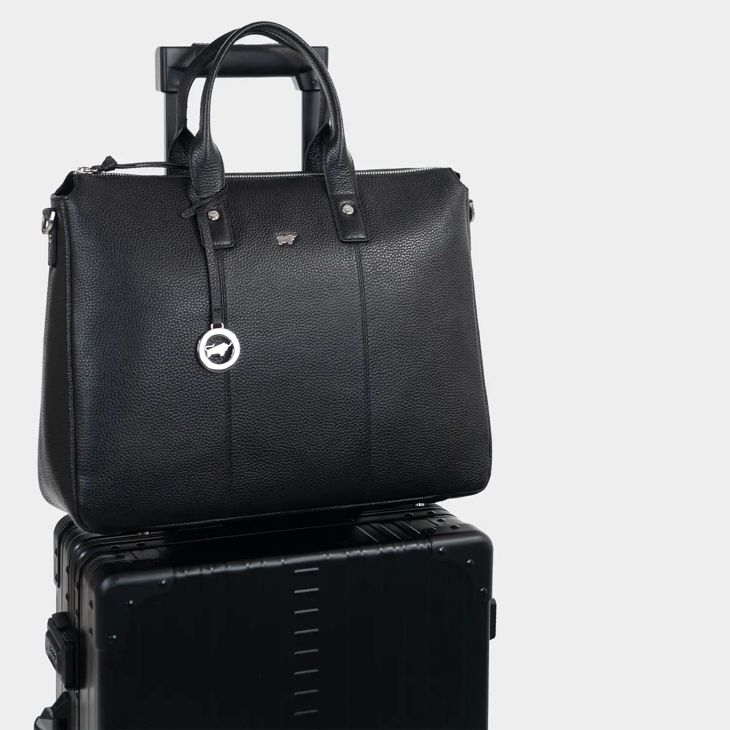 Trolley Link HANNA Damen Leder Businesstasche mit Laptopfach schwarz