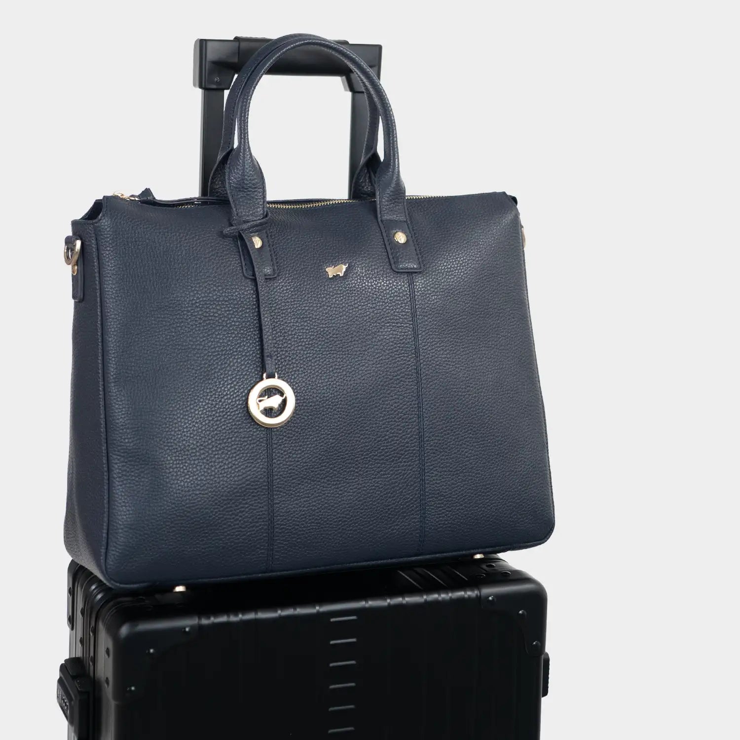 Trolley Link HANNA Damen Leder Businesstasche mit Laptopfach navy