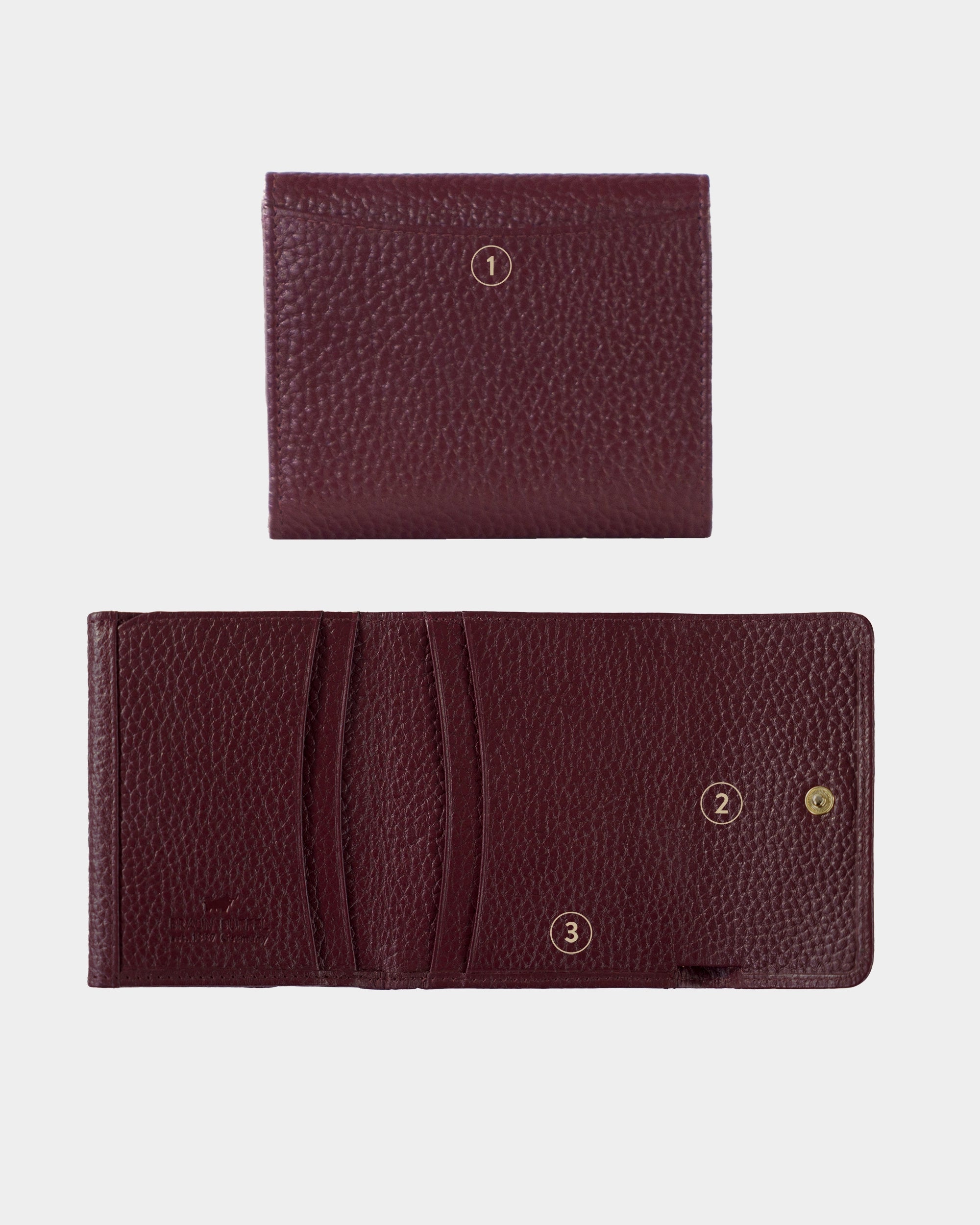 Personalisierung HANNA RFID Geldbörse 5CS dark wine