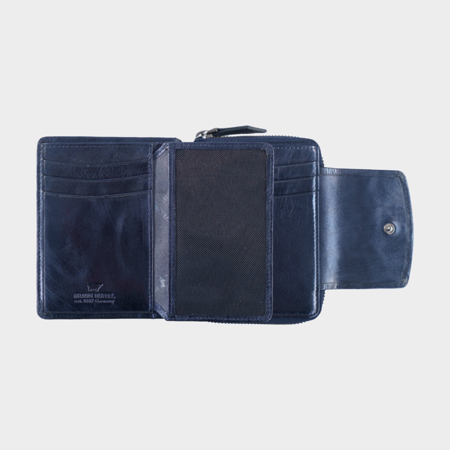 RUBY RFID zip wallet M 8CS blue