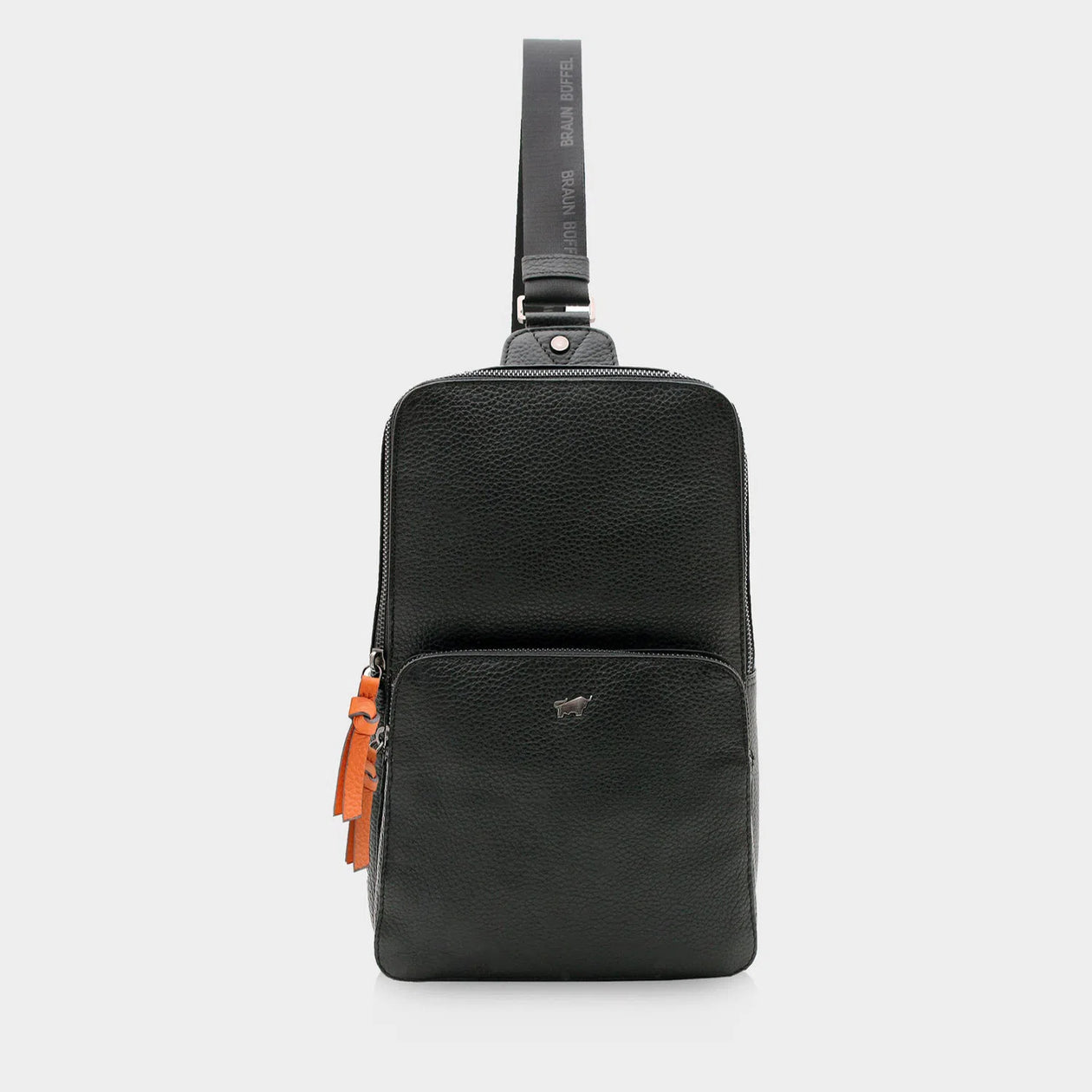 Sling bag black leather sale