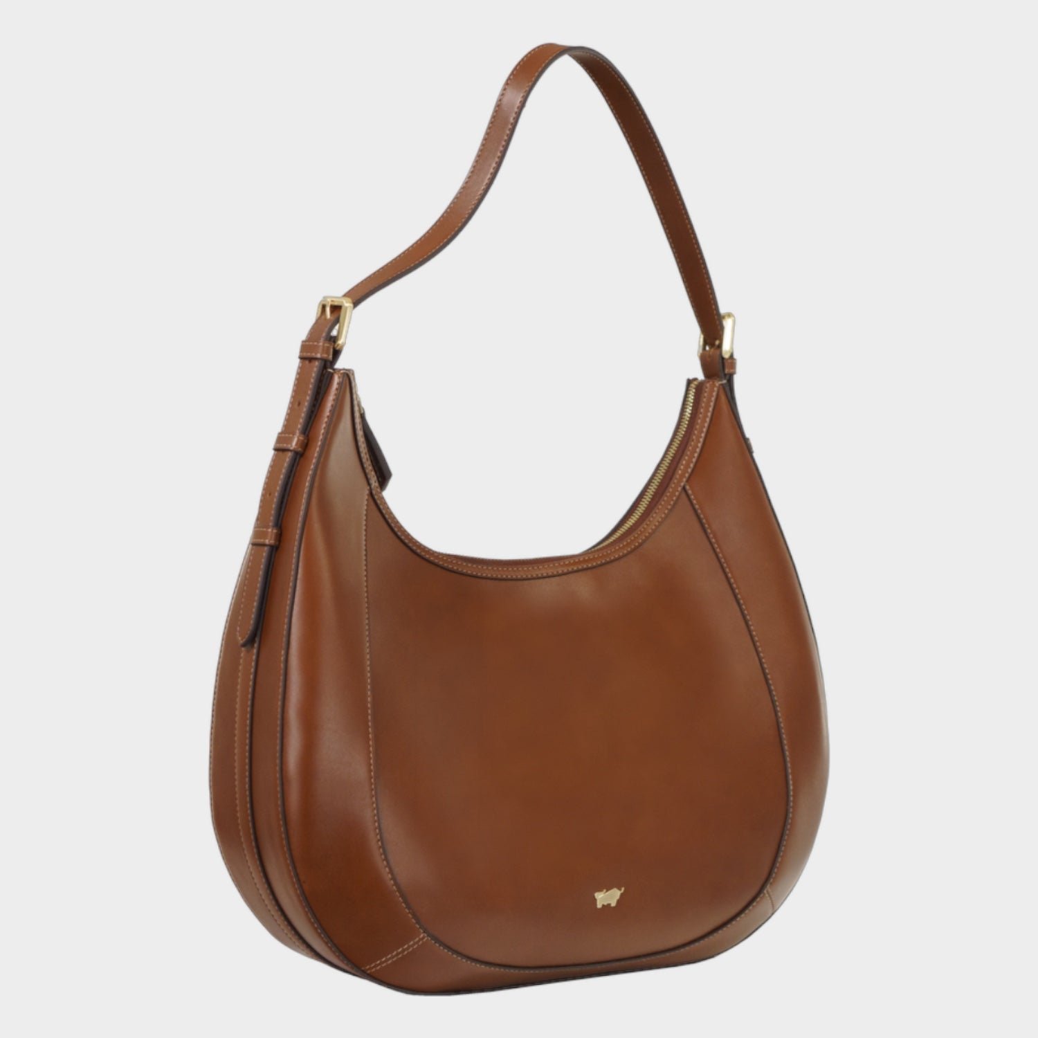 Schrägansicht ALICE Hobo Bag M cognac