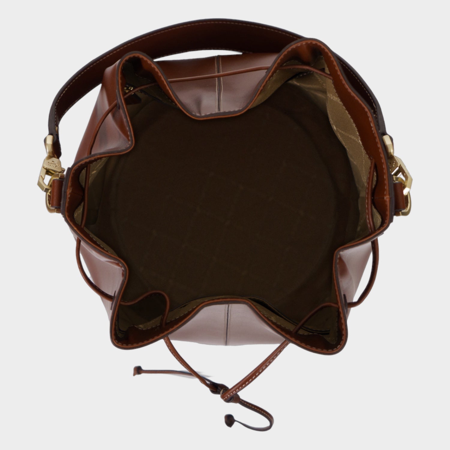 Innenansicht ALICE Bucket Bag cognac