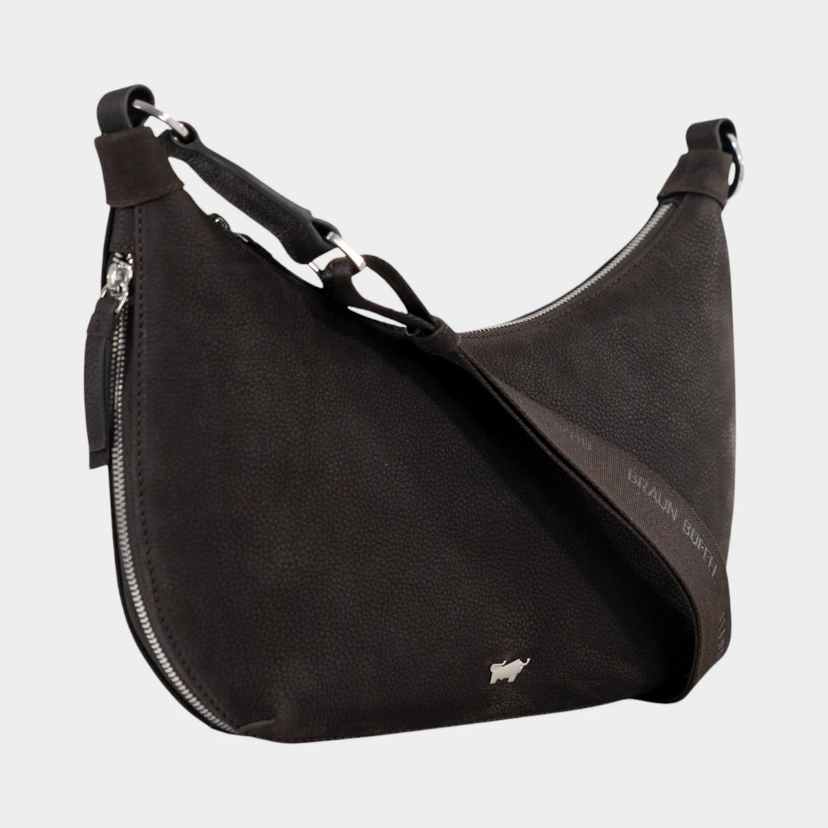 Schrägansicht LIV VELVET Hobo Bag S braun