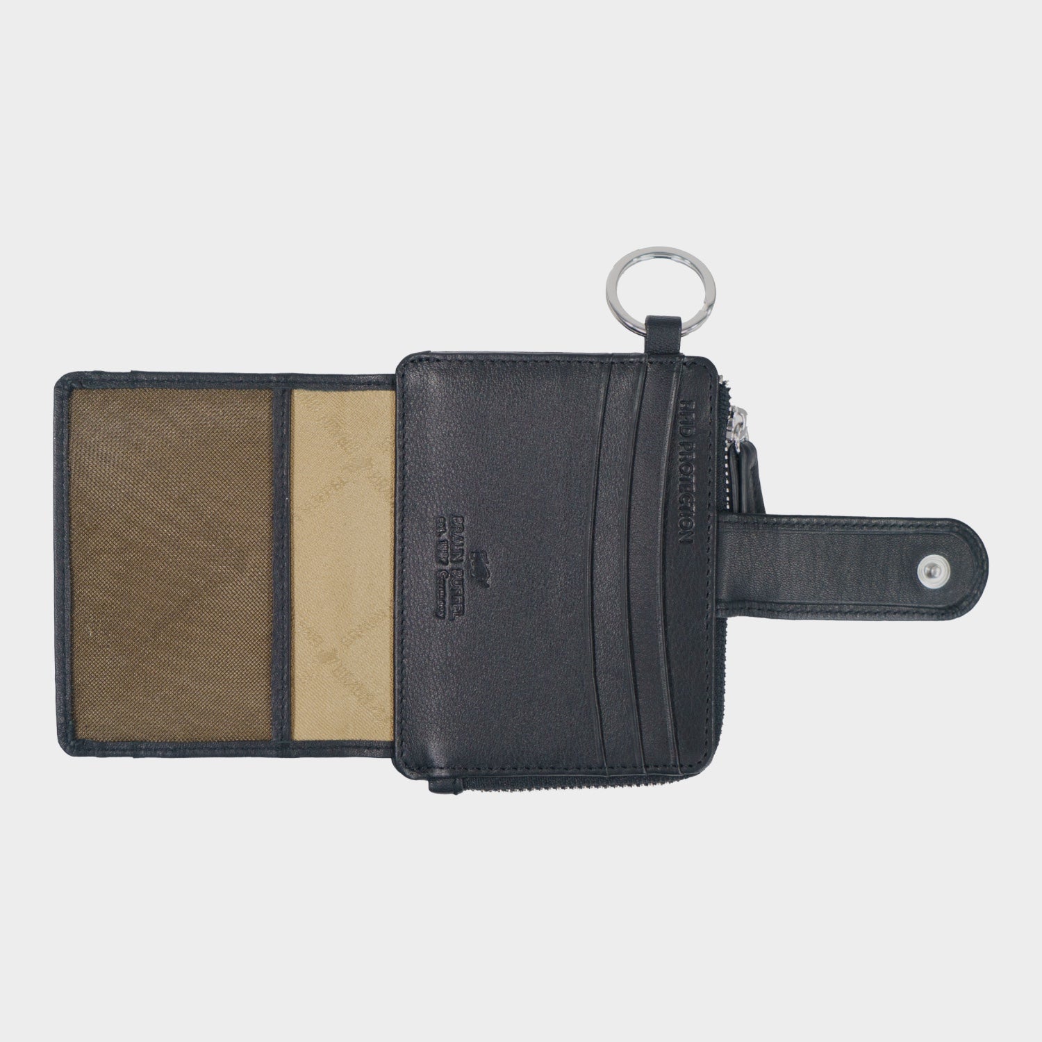 Innenansicht JOY RFID Kartenbörse mit Schlüsselring 8CS black