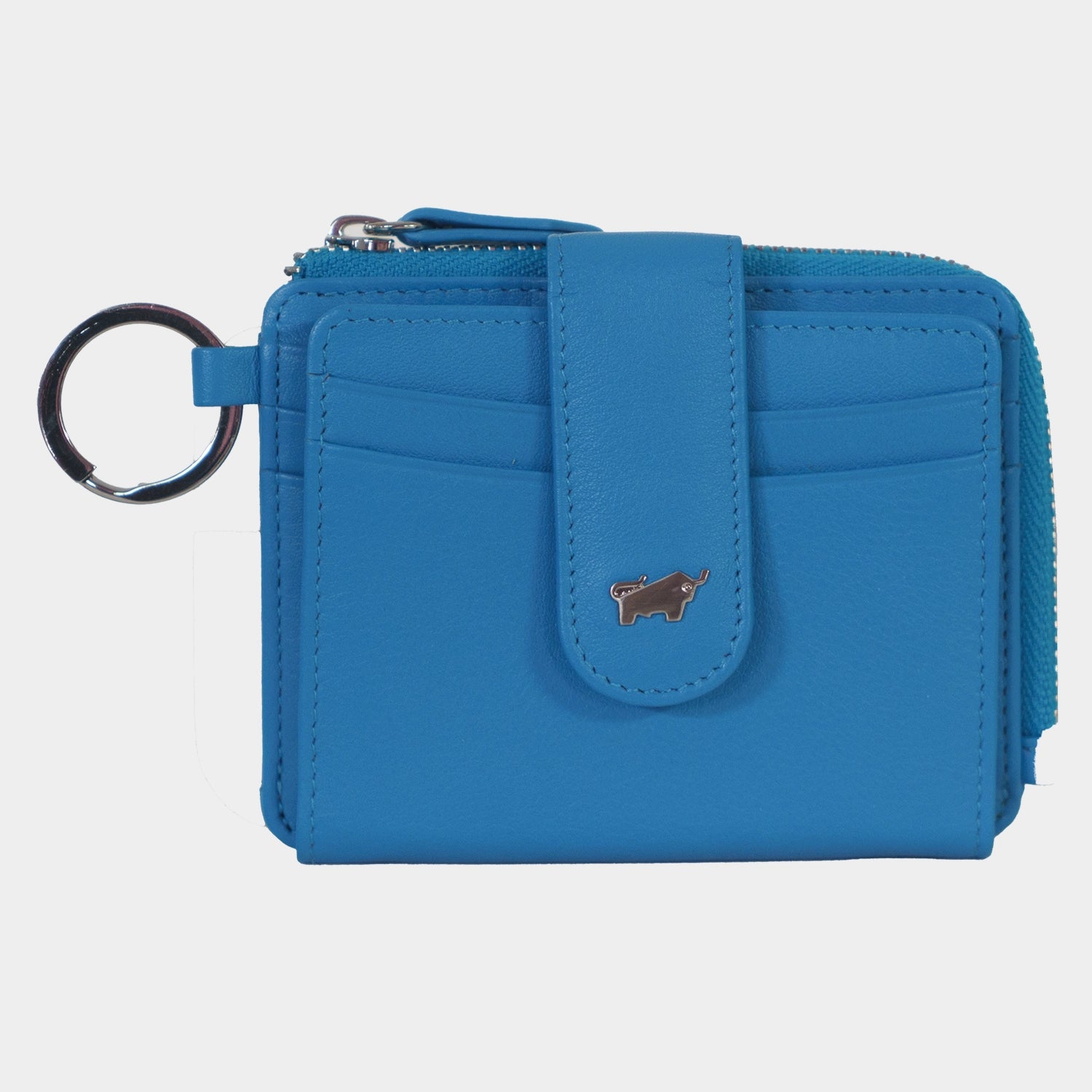 Frontansicht JOY RFID Kartenbörse mit Schlüsselring 8CS indigo blue