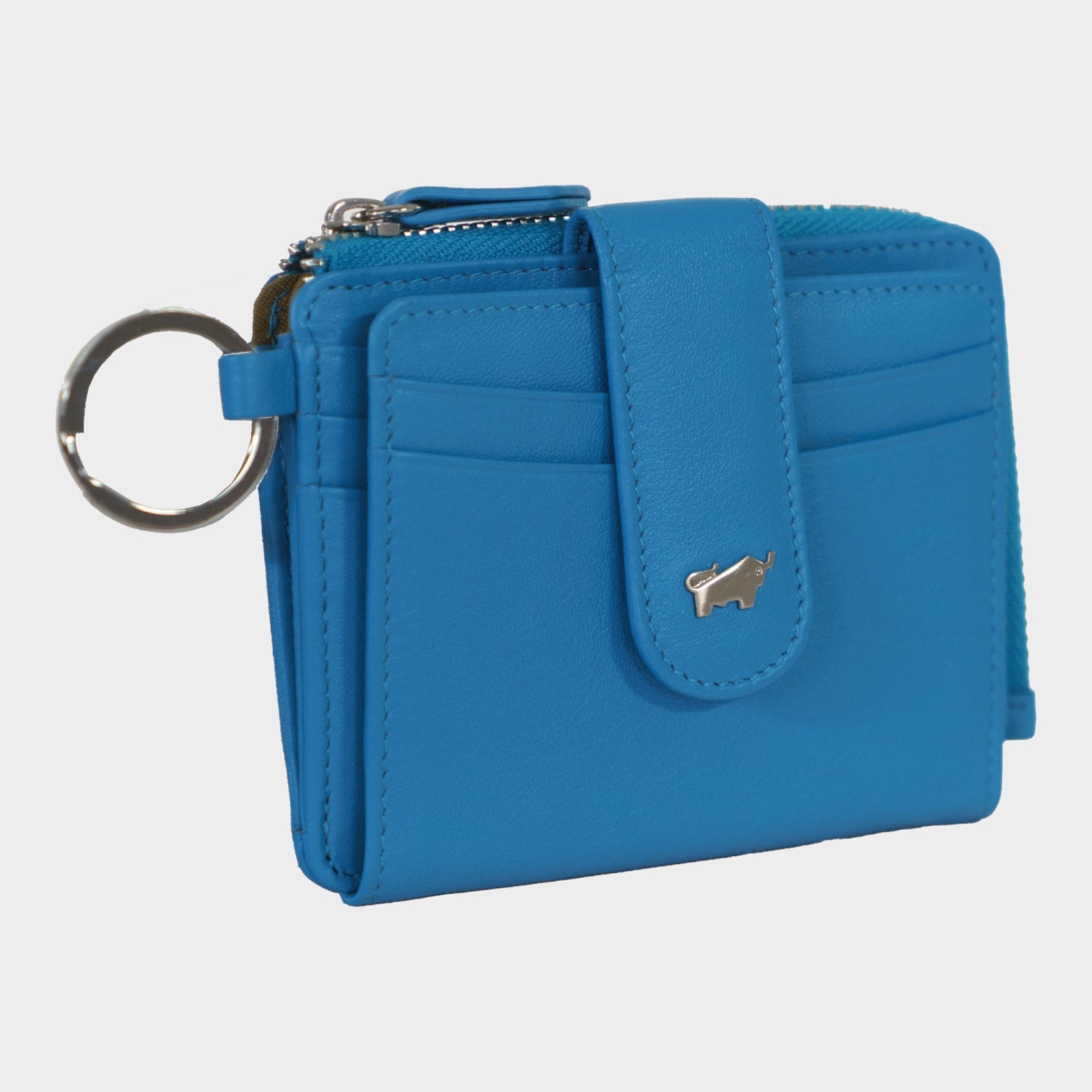 Schrägansicht JOY RFID Kartenbörse mit Schlüsselring 8CS indigo blue