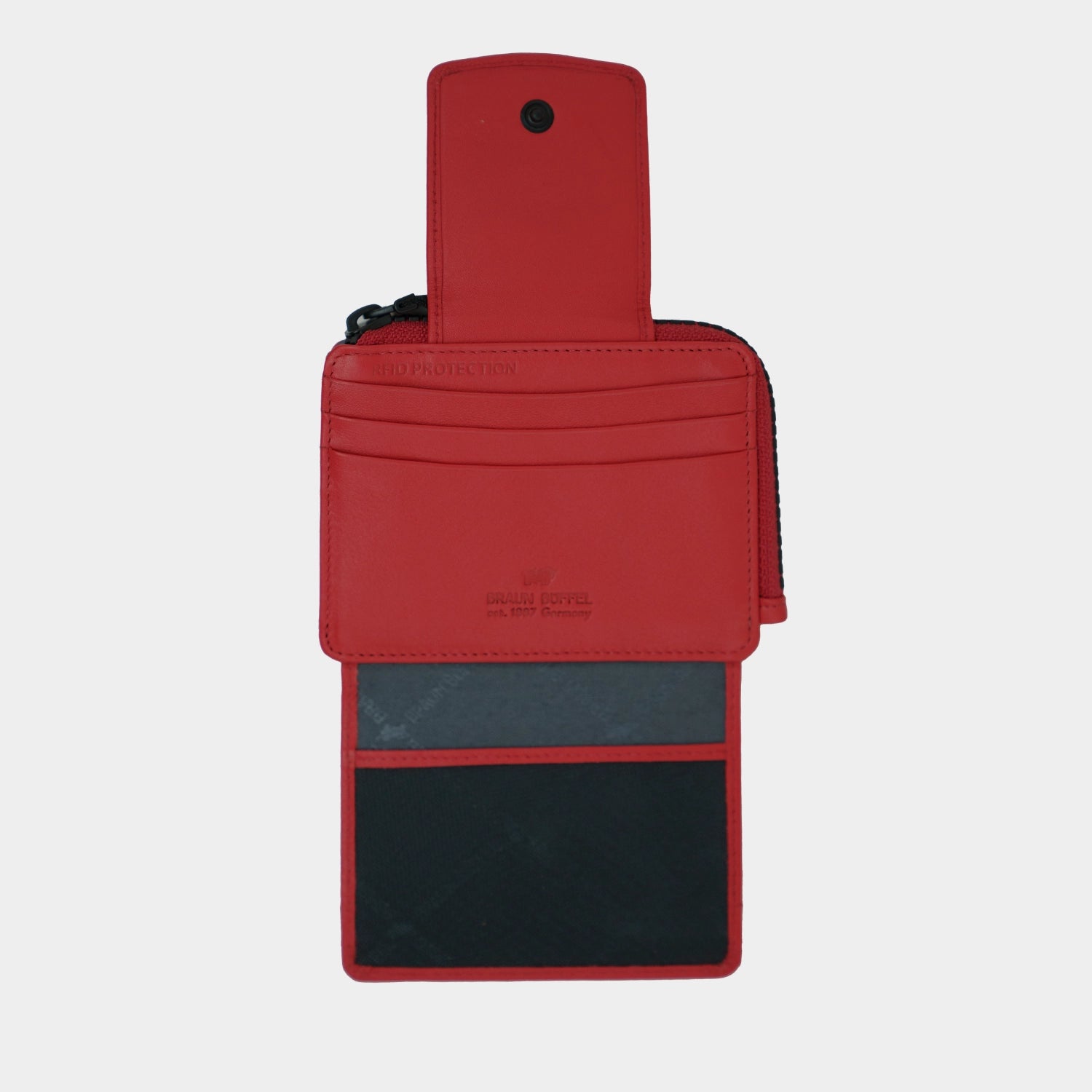 Innenansicht CAPRI RFID Kartenbörse 8CS flame red