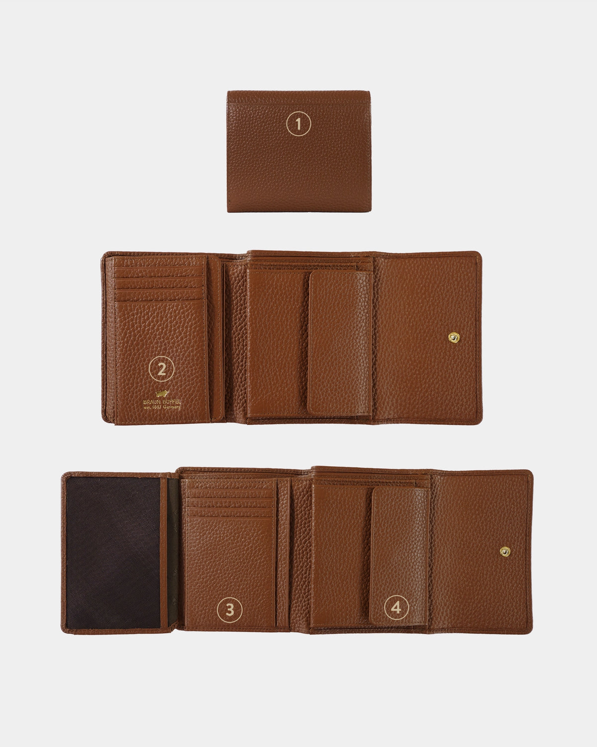 Personalisierung ASTI Geldbörse M 8CS saddle brown