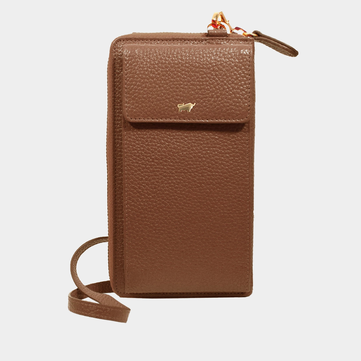 Frontansicht ASTI RV-Geldbörse mit Handyfach saddle brown