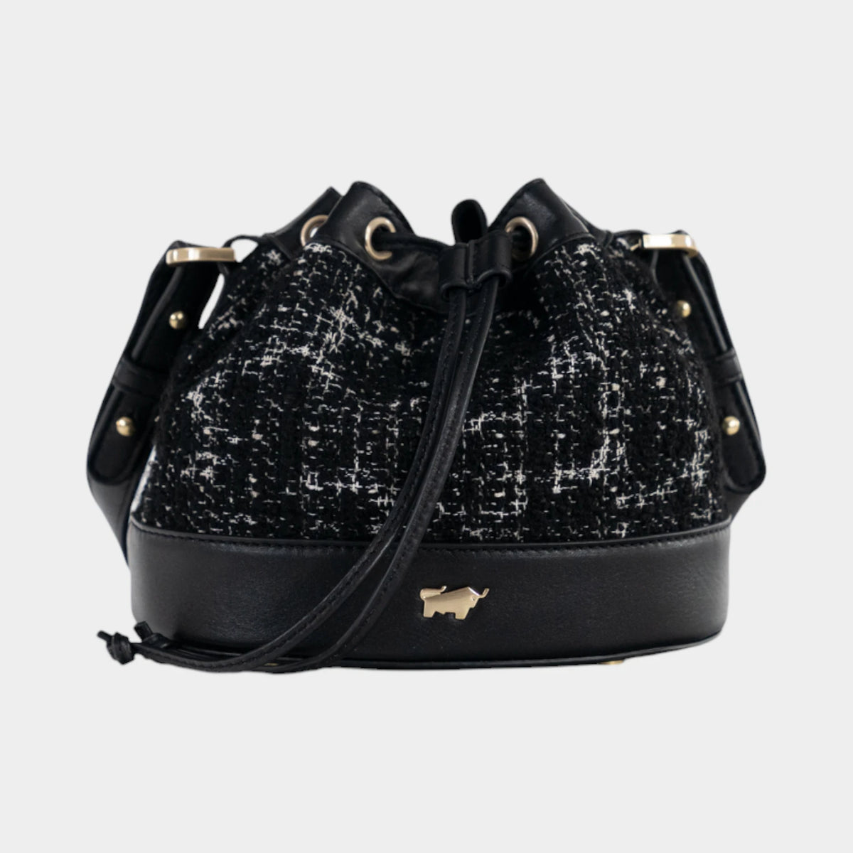 Frontansicht PAULINE Bucket Bag XS schwarz