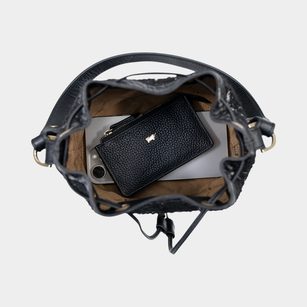 Innenansicht PAULINE Bucket Bag XS schwarz