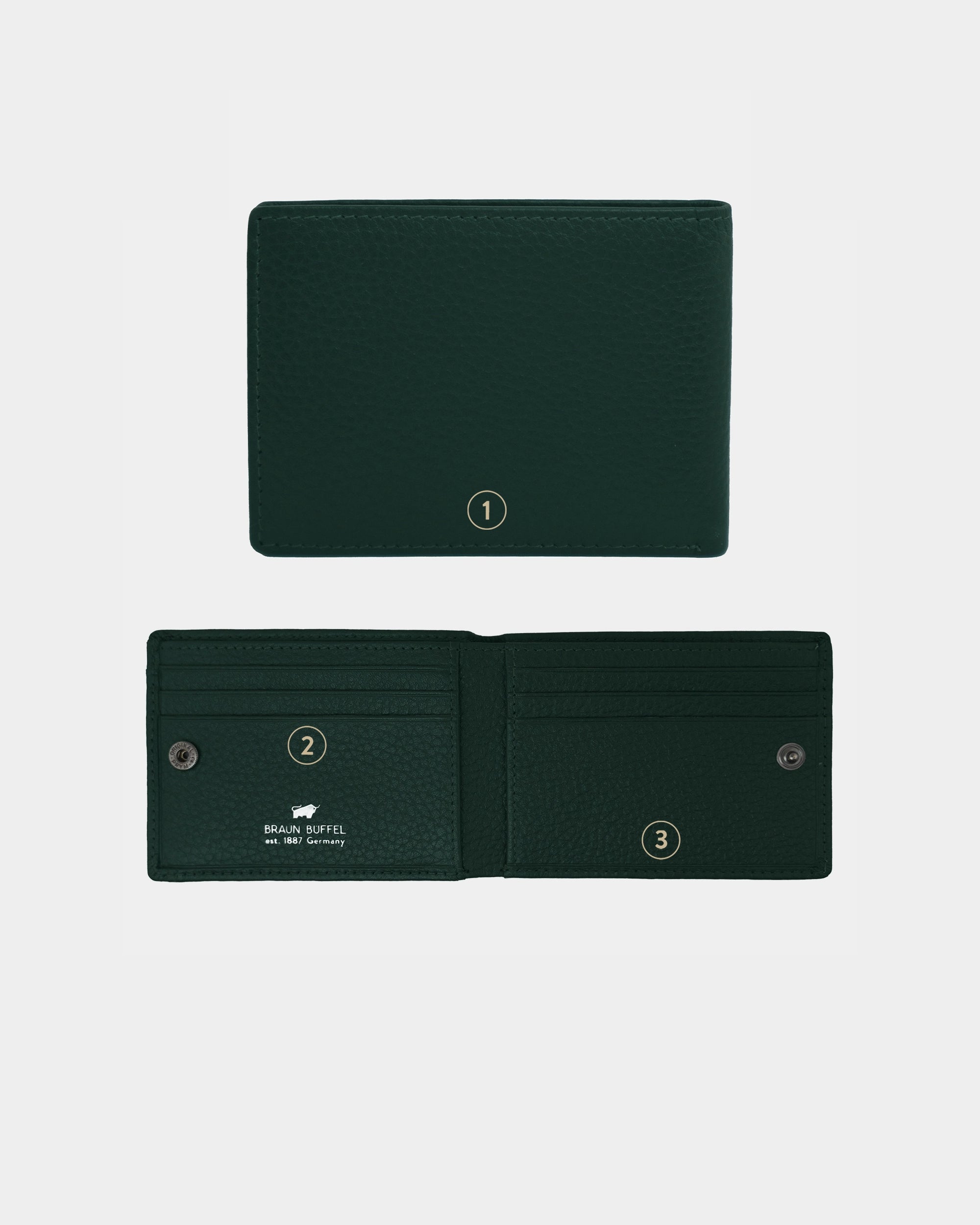 Personalisierungsbild THEO RFID Geldbörse 6CS deep green