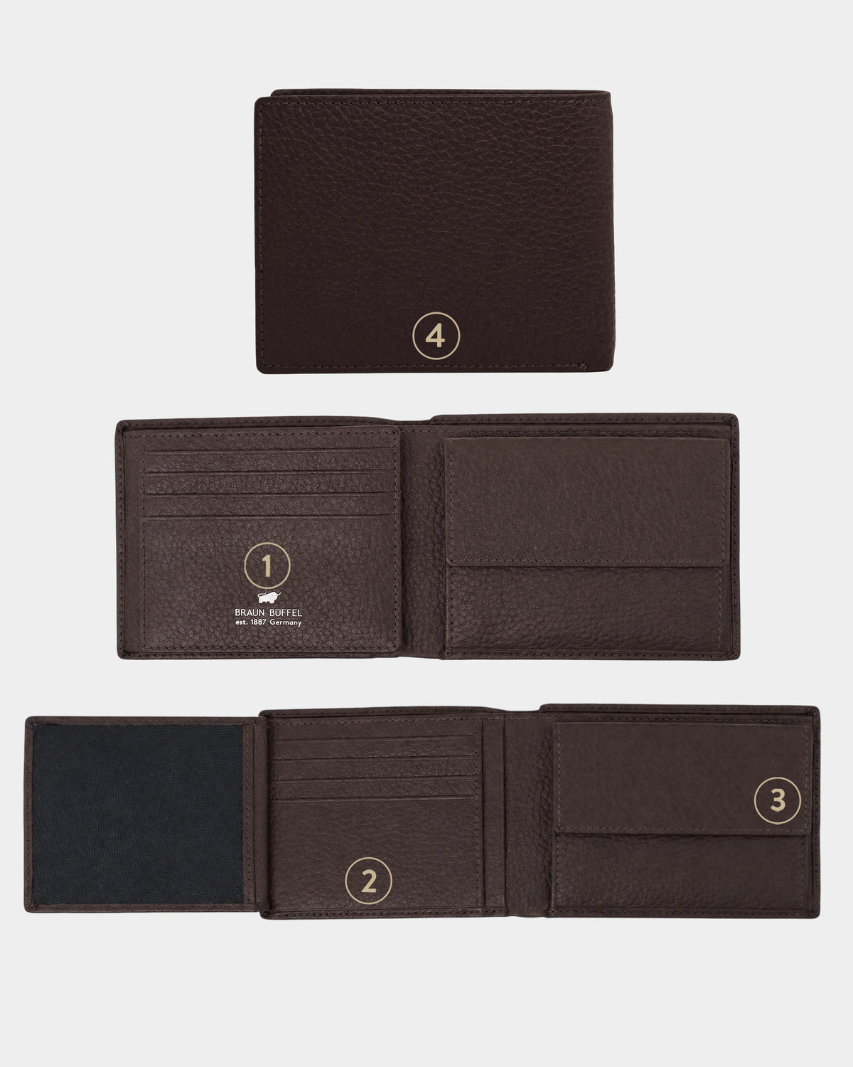 Personalisierung THEO RFID Geldbörse 8CS braun
