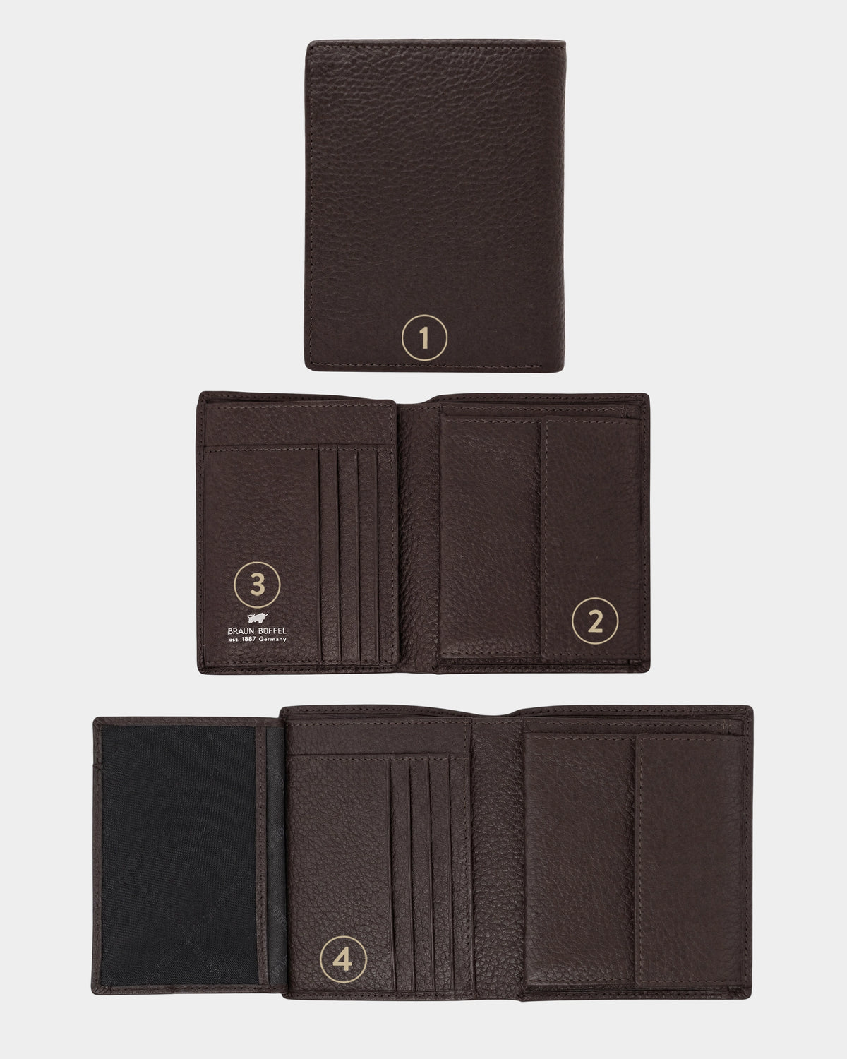 Personalisierung THEO RFID Geldbörse H 8CS braun
