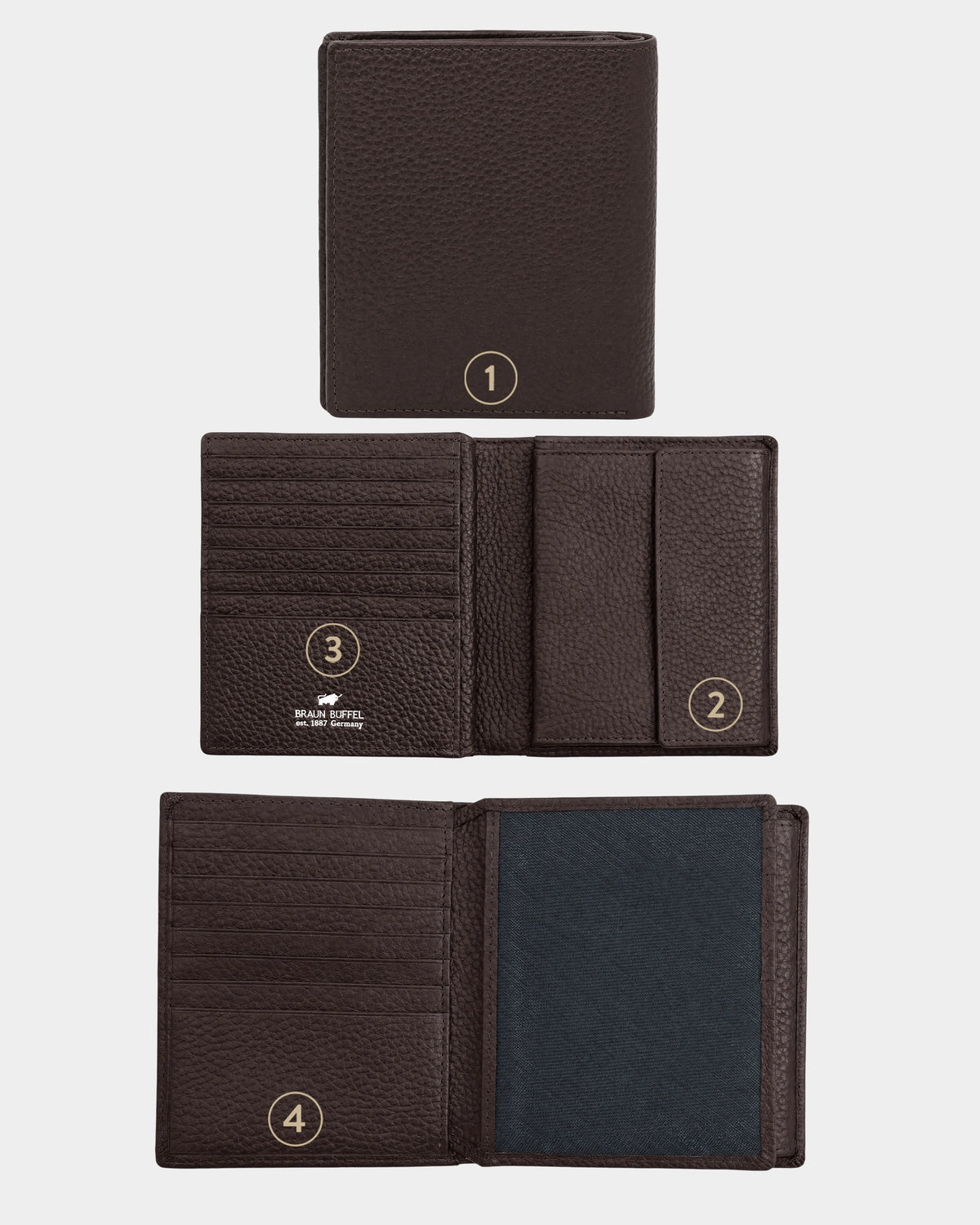 Personalisierung THEO RFID Geldbörse H 16CS braun