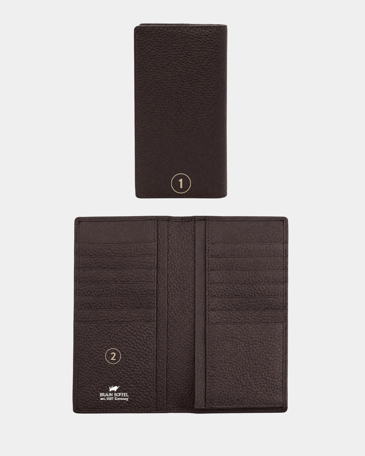 Personalisierung THEO RFID Brieftasche 14CS braun