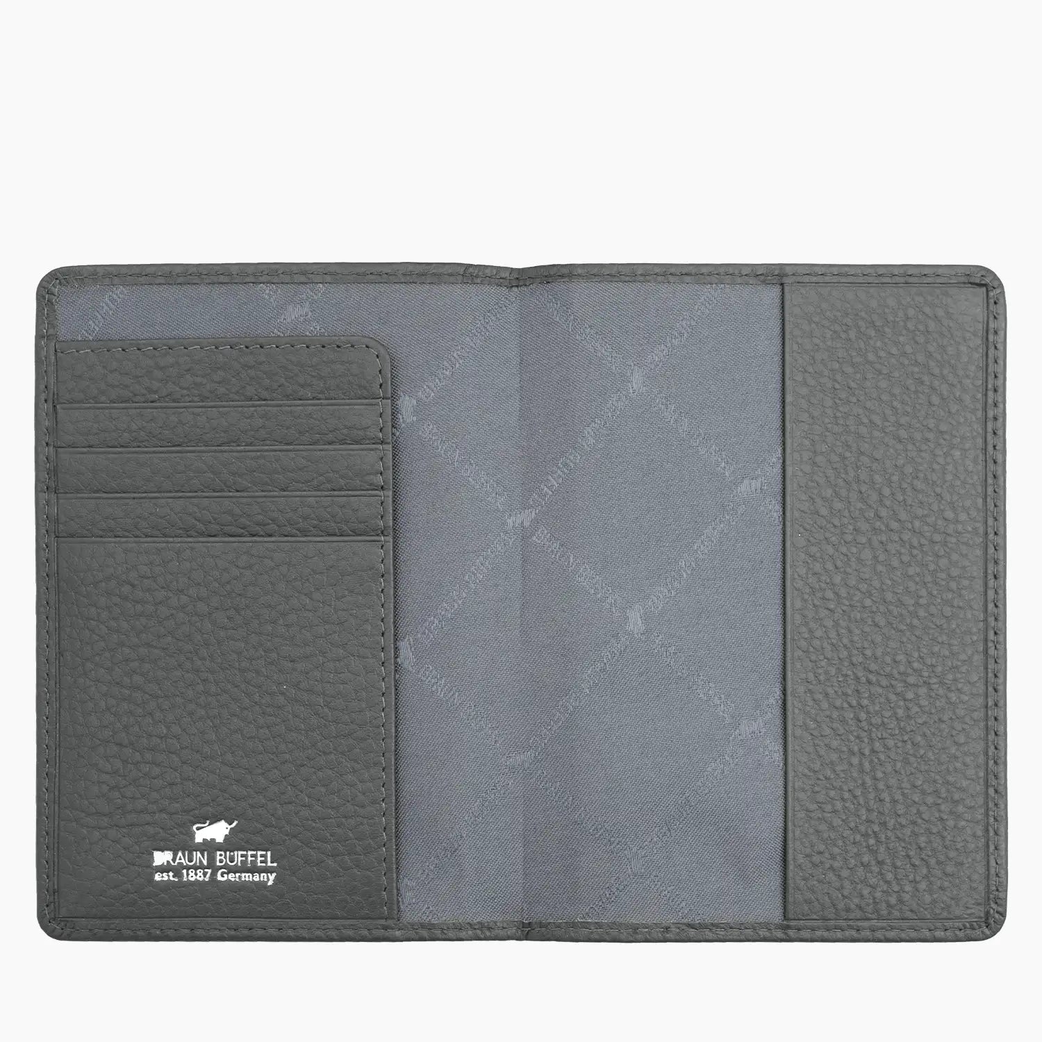 Innenansicht THEO RFID Reisepassetui 4CS dark grey