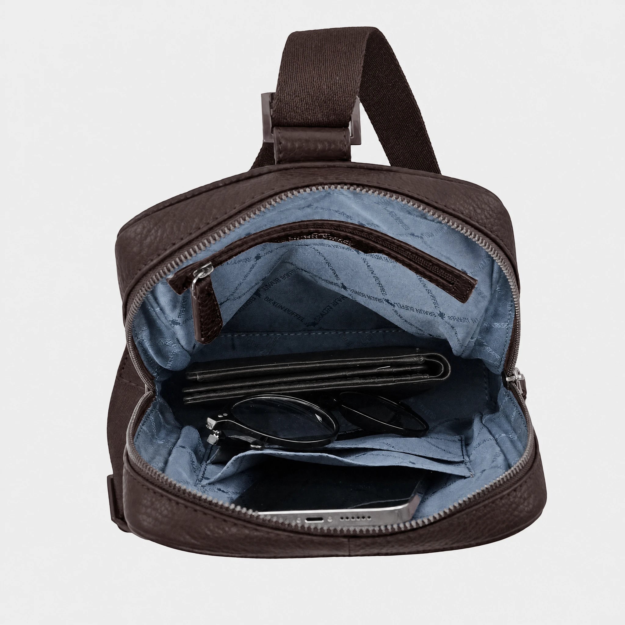 Innenansicht THEO Cross Body braun