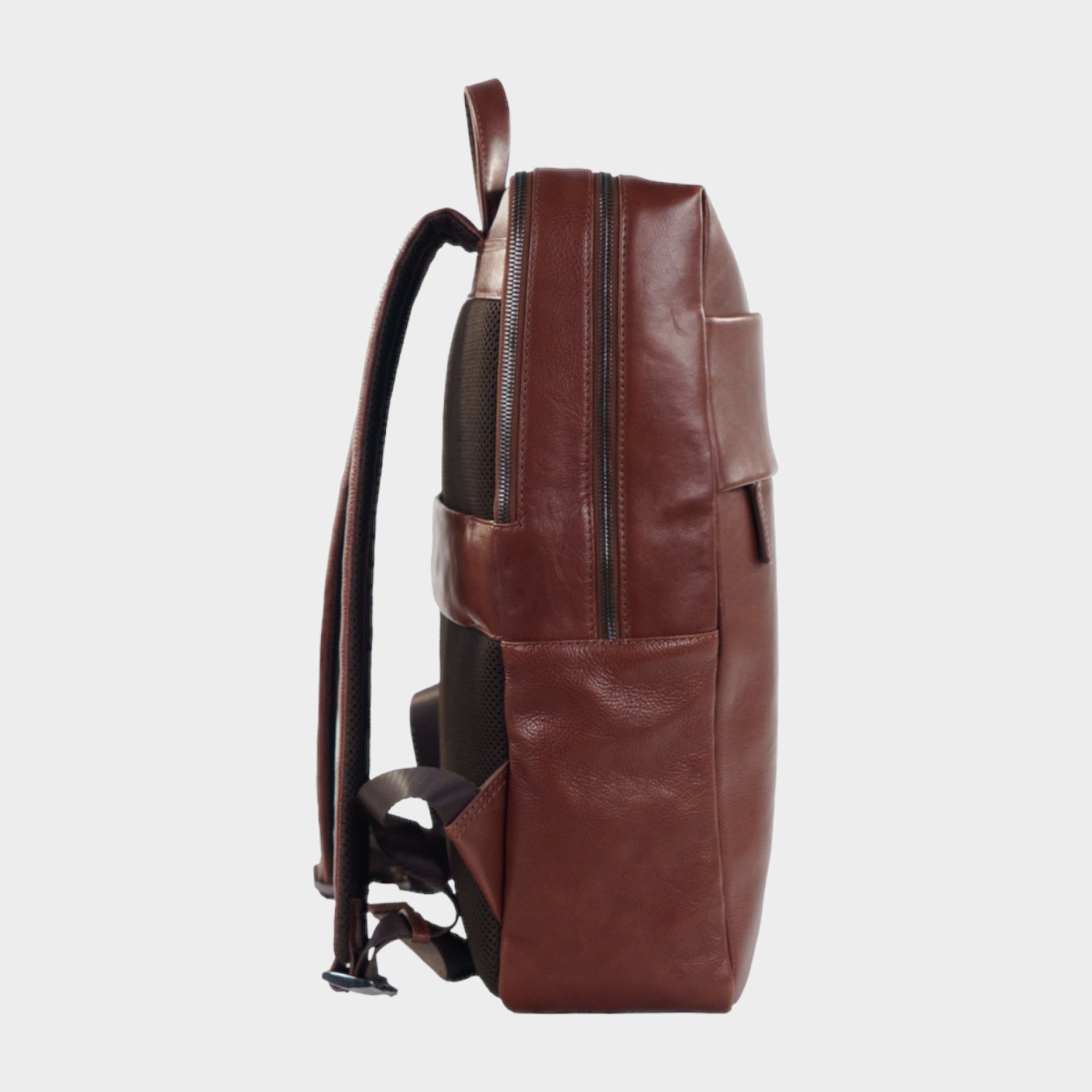 Seitenansicht AREZZO Rucksack tabak